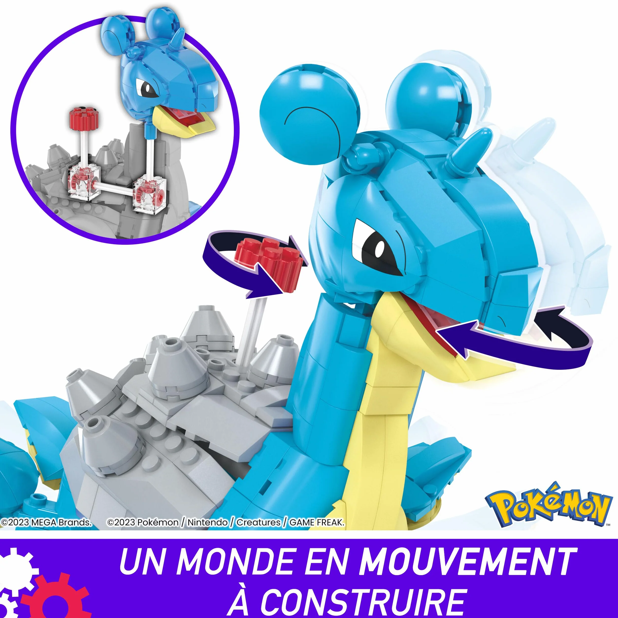 MEGA Pokémon Figurine Action Lokhlass 16 cm Jeu De Briques De Construction 527 Pièces HKT26