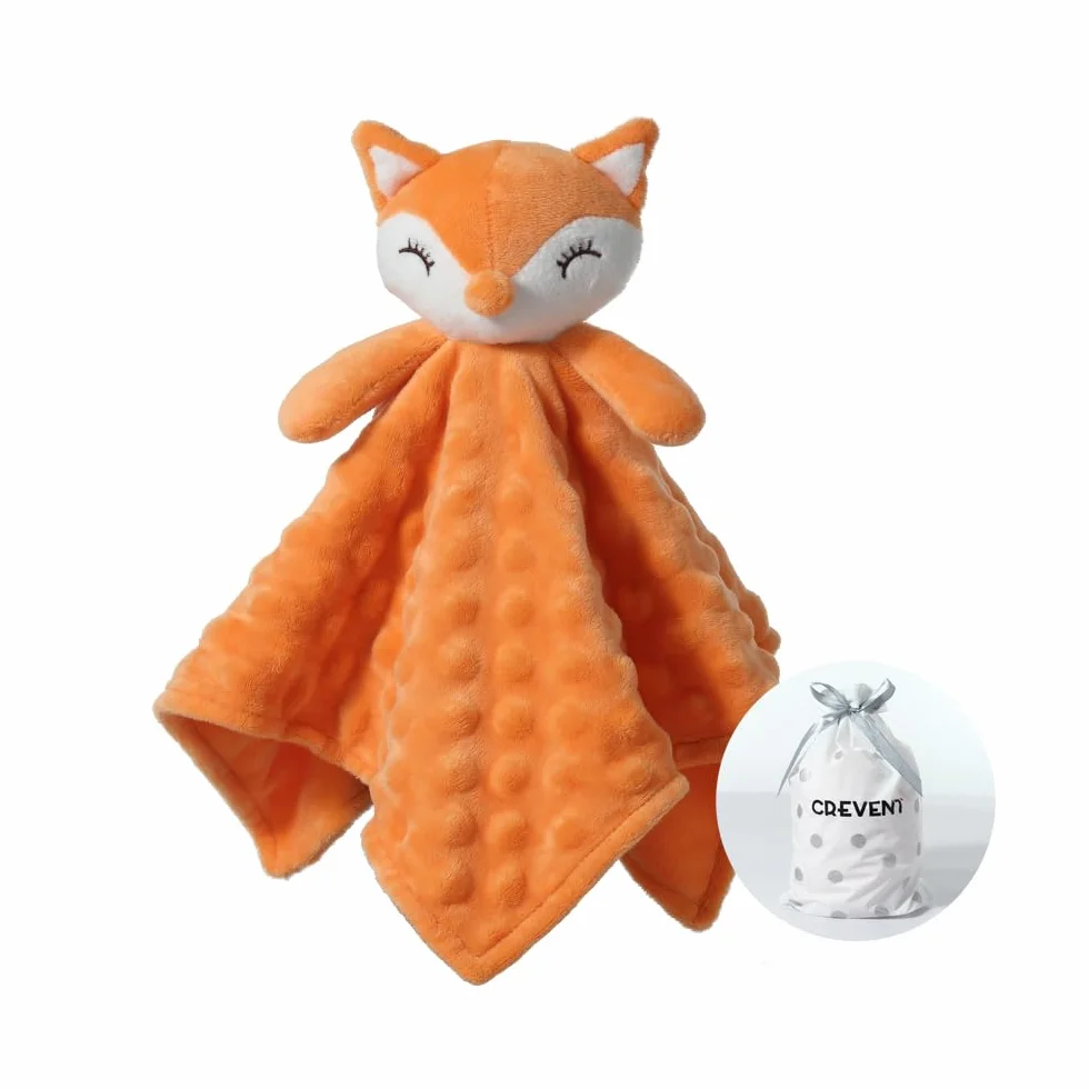 Peluche Douce CREVENT Visage d'Animal Renard Orange Cadeau Anniversaire