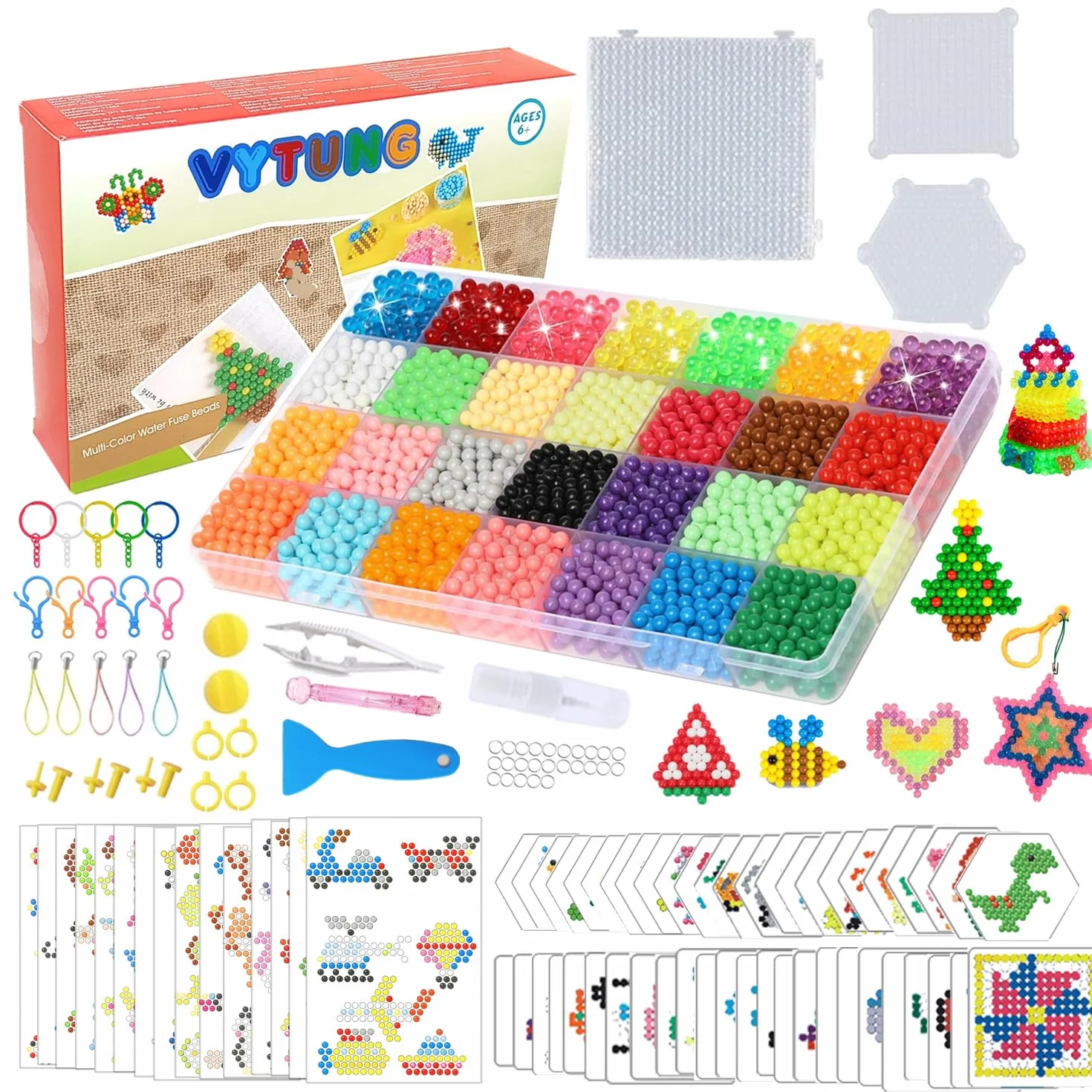 Vytung Set de Perles d'Eau Magique, 4000 Perles 28 Couleurs, Kit non Toxique pour Enfants DIY