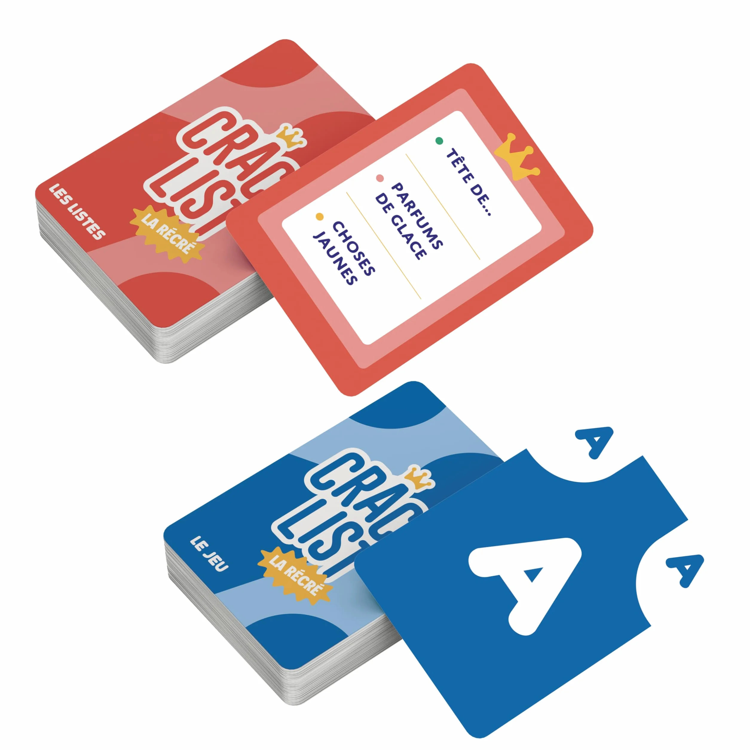CRACK LIST La Récré Jeu de Cartes Éducatif et Amusant Version Petit Bac - 2 à 8 Joueurs - 7 Ans+