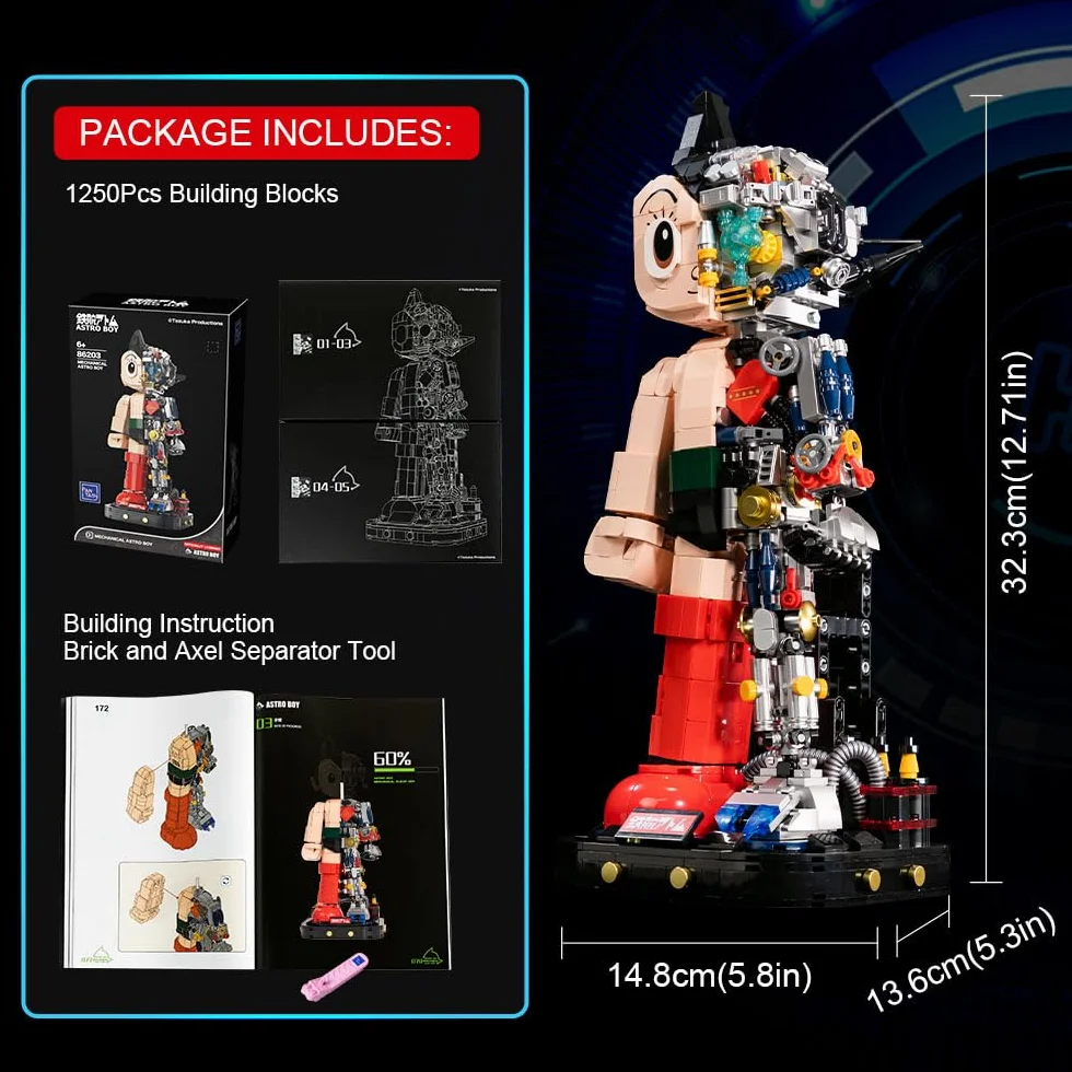 PANTASY Astro Boy Set de construction Anime détaillé design semi-mécanique figurine décorative pièce d'exposition