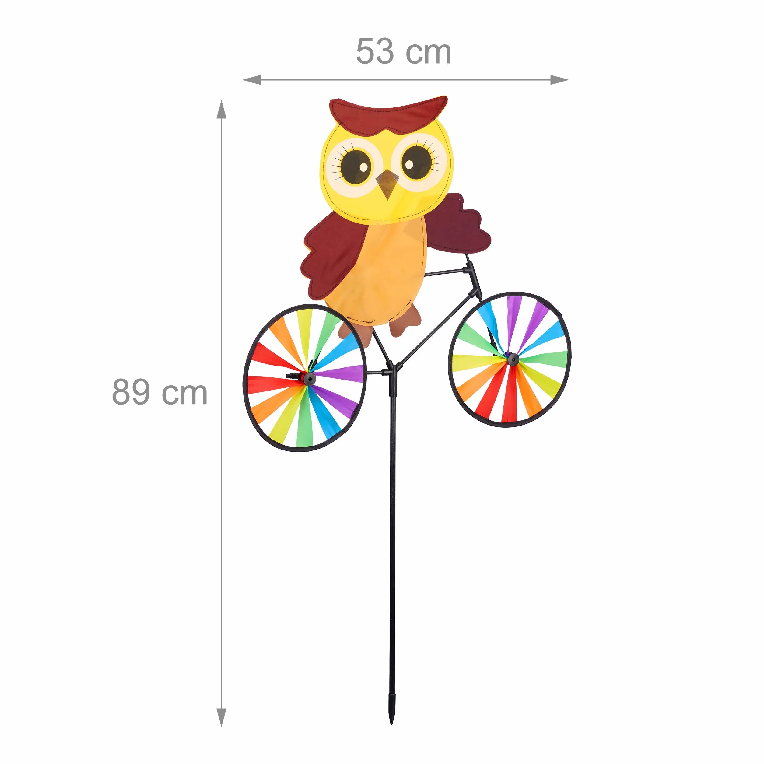 Relaxdays Carillon à Vent à Planter Vélo Jouet Jardin 85 cm Marron