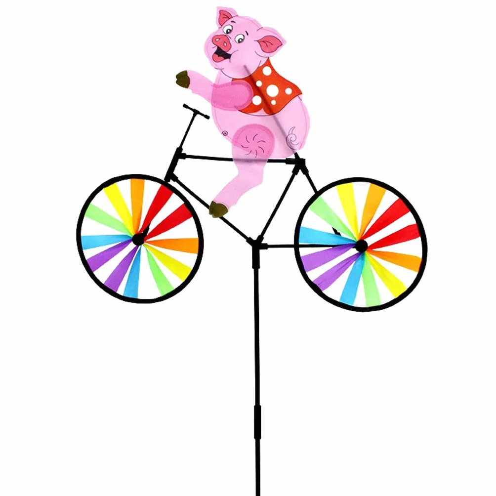 Moulin à vent 3D animal sur vélo Décoration jardin