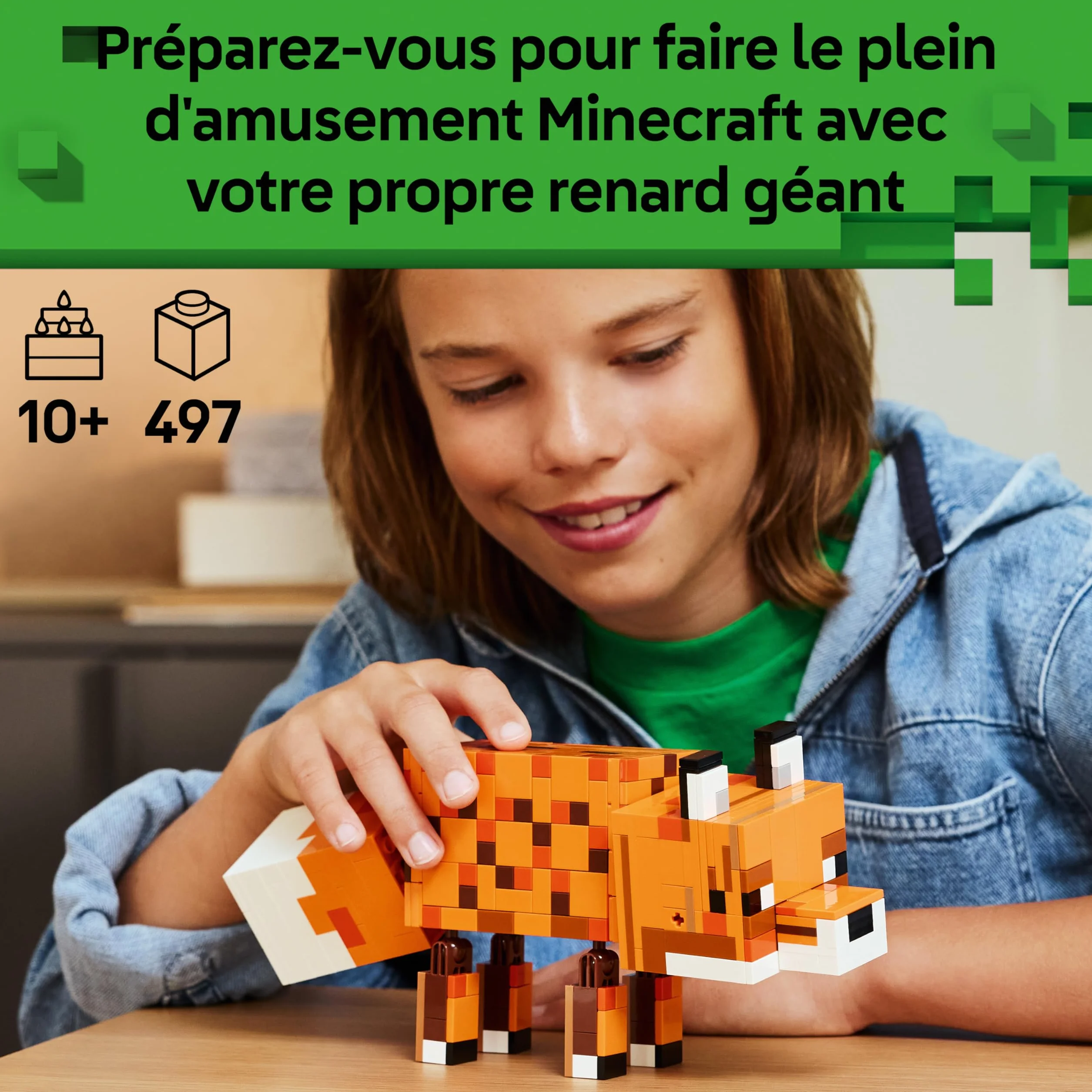 LEGO Minecraft Le Renard Jouet 3D Puzzle Figurine Animal Accessoires Cadeau Garçon Fille 10 Ans 21588