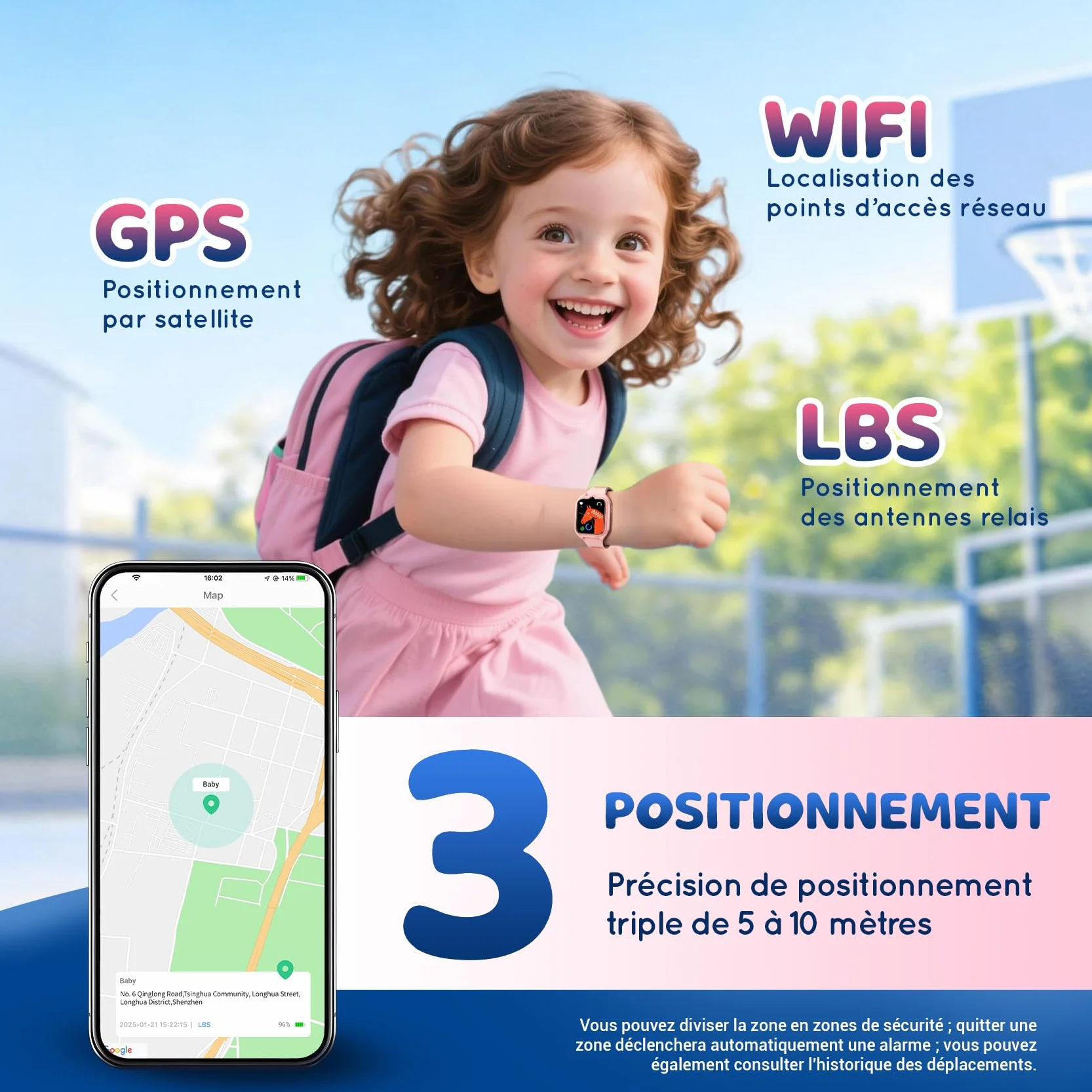 Blackview Montre Connectée Enfant GPS LBS WiFi Appel Vidéo 4G HD SOS