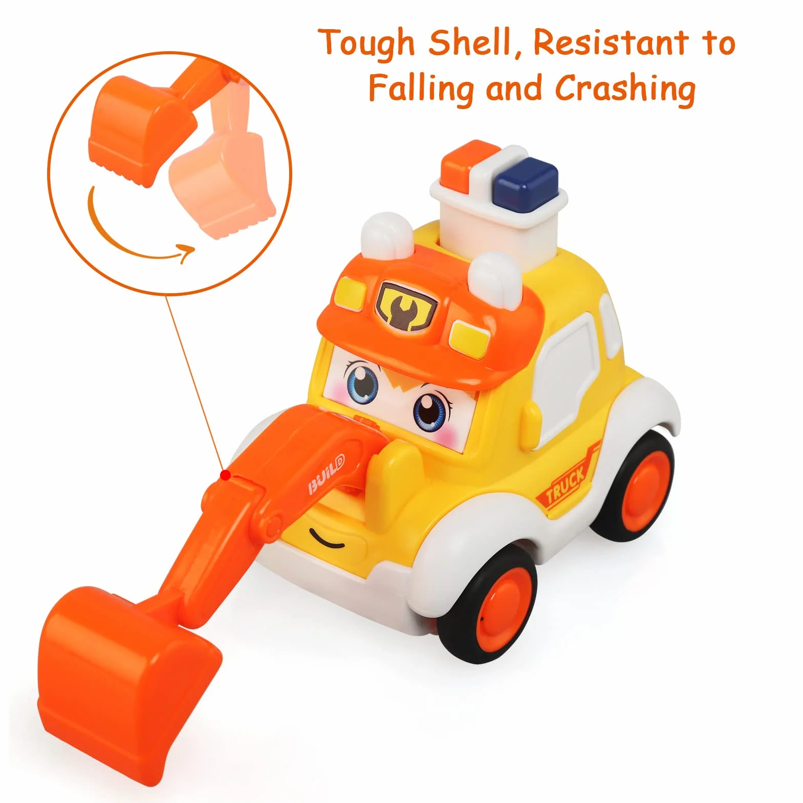 JoyPlus Voiture Bebe 1 An, 4 Pièces Petite Voiture Enfant 2 Ans, Press and Go Véhicules Jouet à Friction pour Enfants