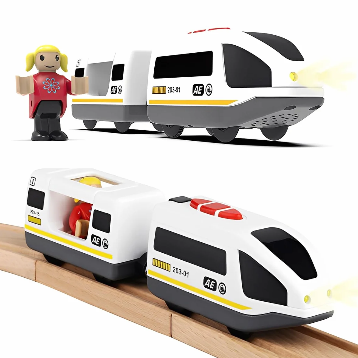 Train Électrique Enfant 3 Ans Locomotives à Piles Connexion Magnétique Haute Vitesse Compatible Thomas Brio