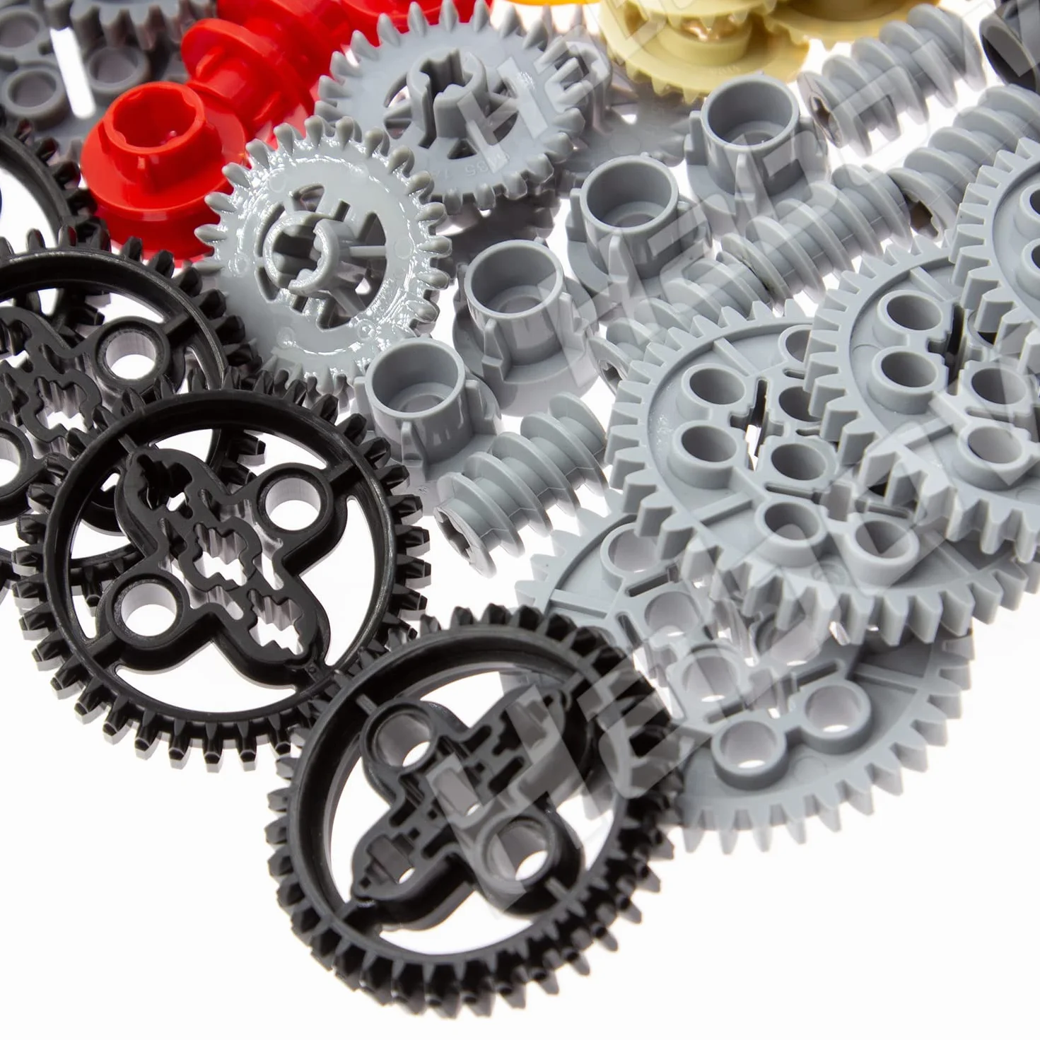 Habow 233pcs Technic-Parts Gears Axle-Pin-Connector Compatible avec Marques de Blocs de Construction Grand Public Cam Worm Cogs Gears Steering Parts Kit
