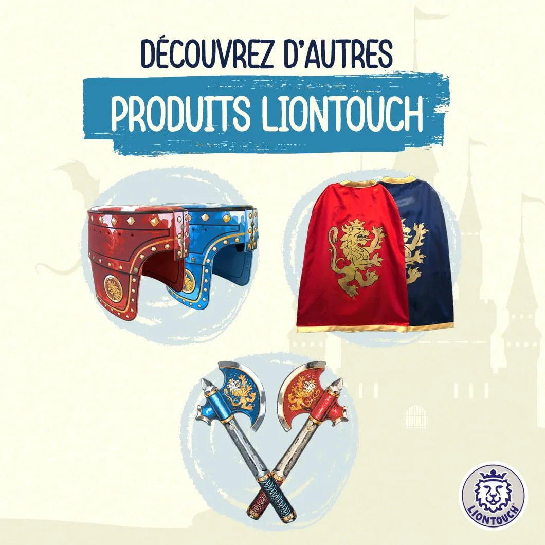 Liontouch Mini-Épées Lion en Mousse Bleu/Rouge 35 cm Dague Médiévale pour Jeux Garçons 3-6 ans