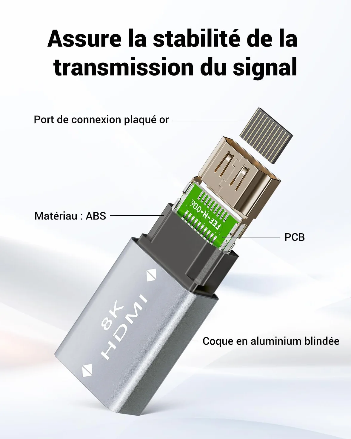 VCELINK Adaptateur HDMI 8K 2.1 Coupleur Rallonge Femelle Femelle Plaqué Or 8K @60Hz 4K HDR Lot de 2