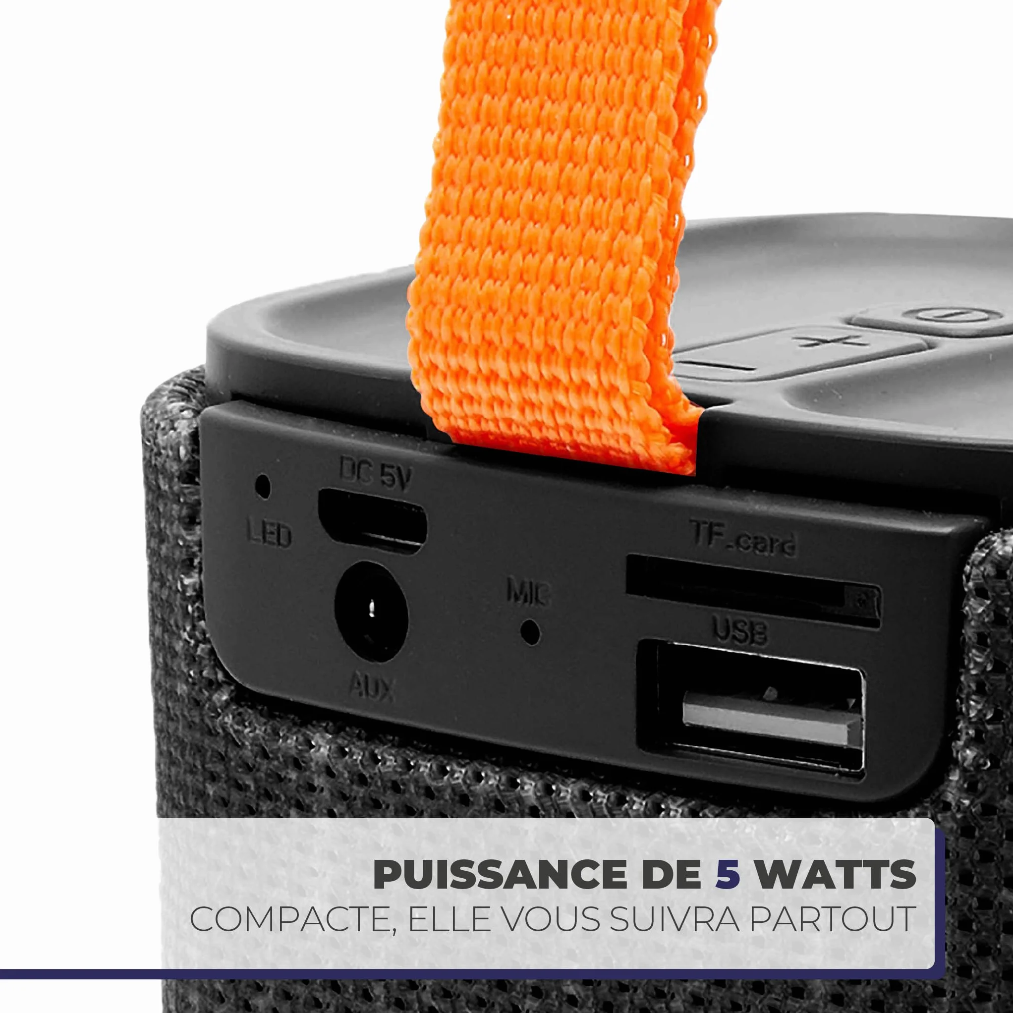APM Enceinte Bluetooth Portable IPX4 8 Heures Autonomie Noire