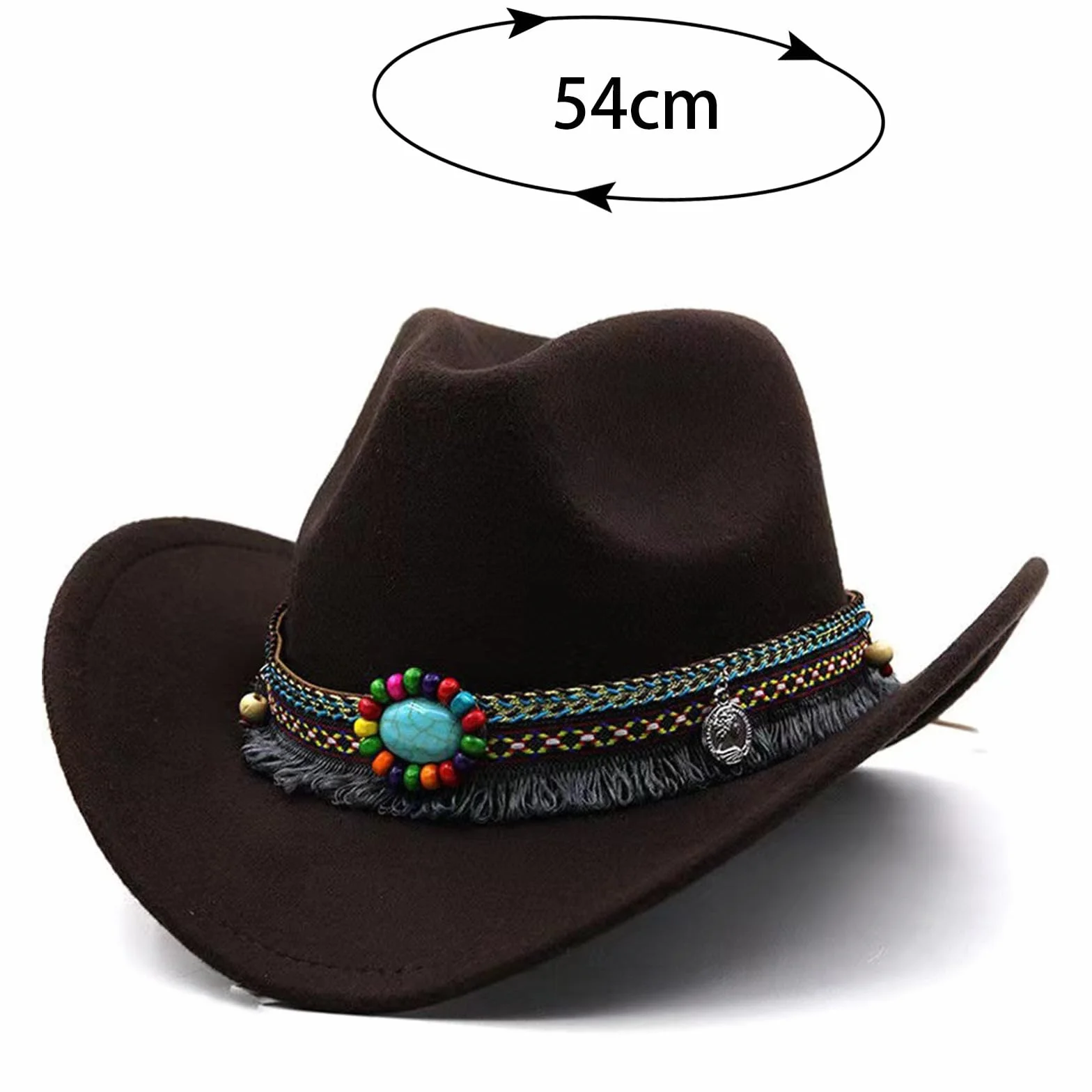 Chapeau de cowboy en daim synthétique pour enfants avec écharpe d'hiver