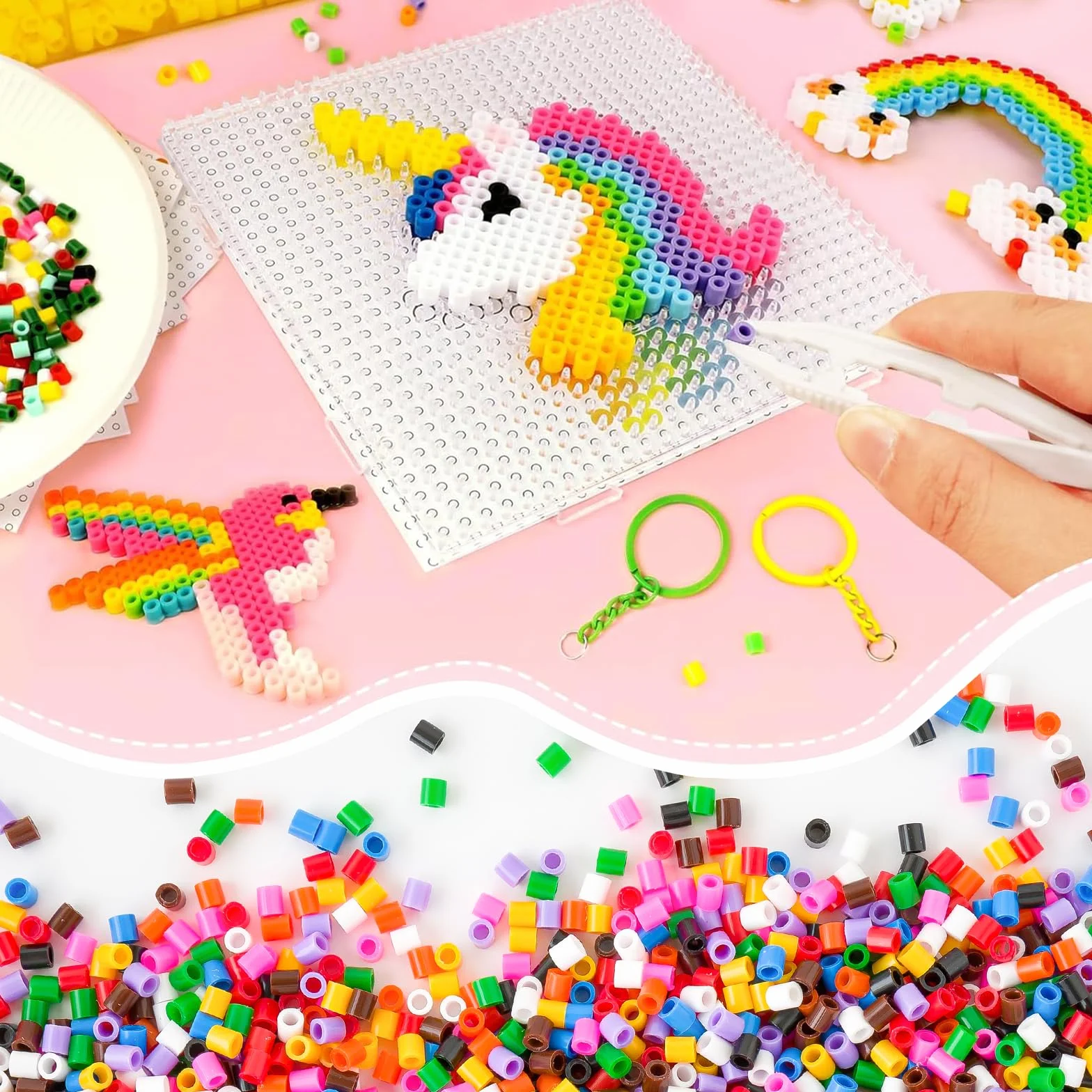 Kit de Perles à Repasser 5mm 10000 Pièces 50 Couleurs Enfants DIY Cadeau