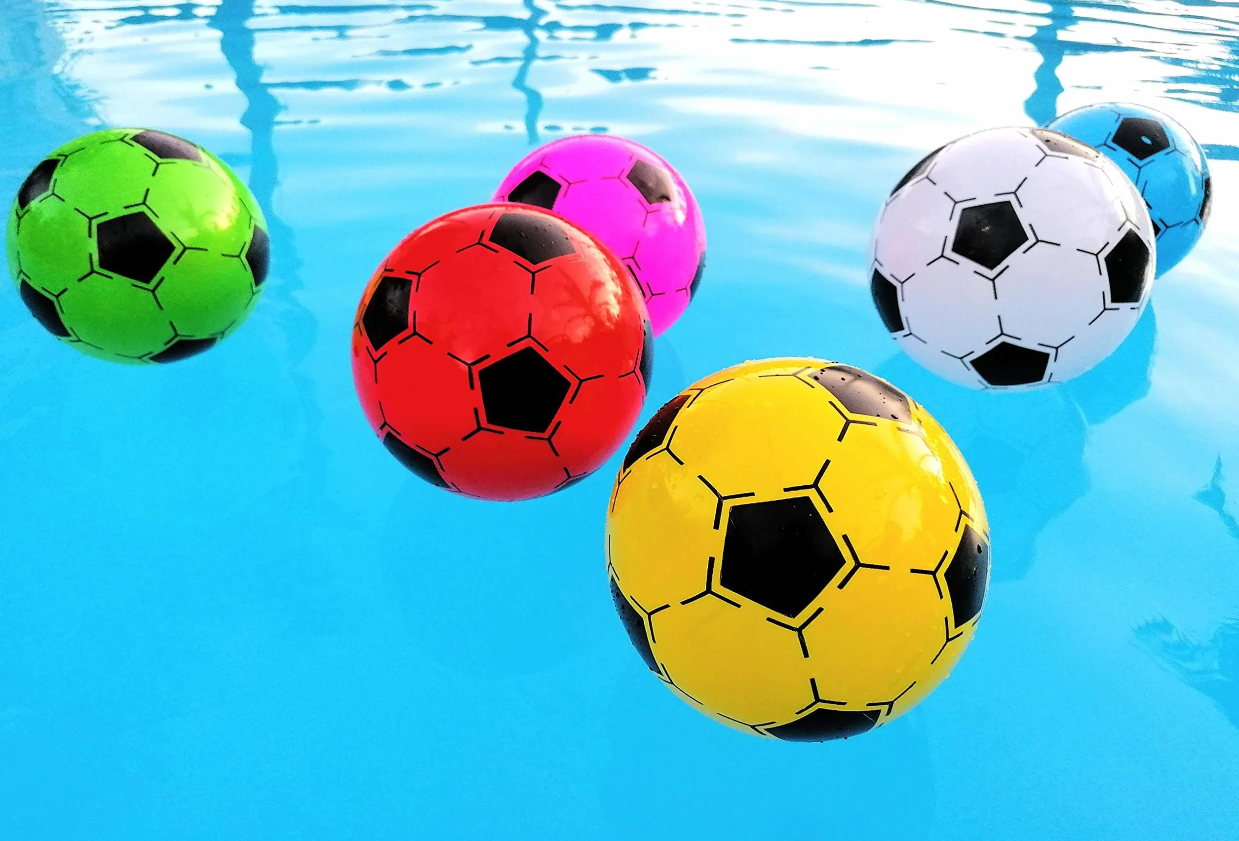 Ballons de football en plastique 20 cm - Lot de 12