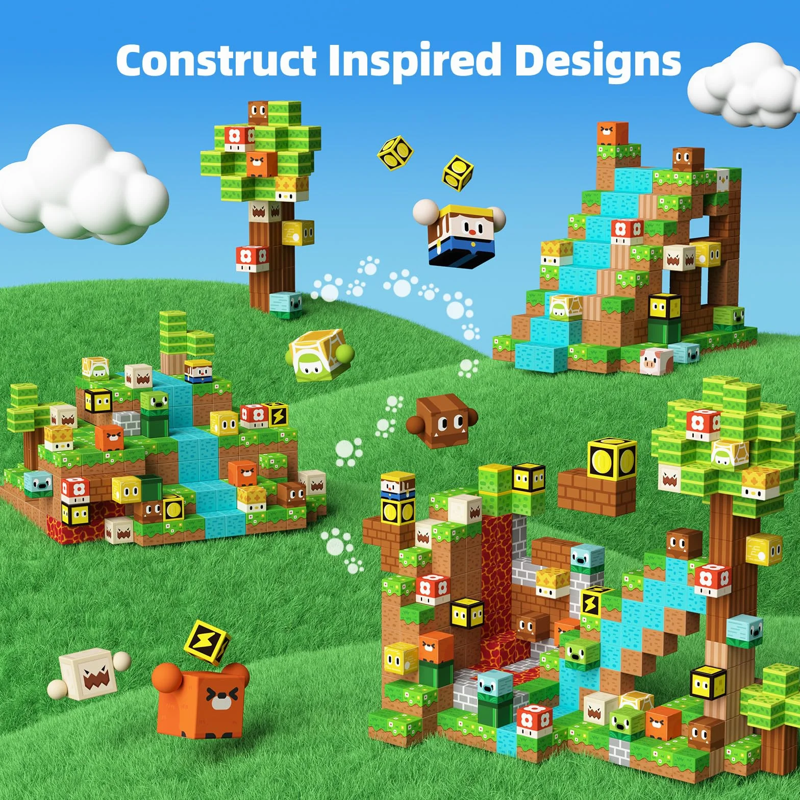 GobiDex Construction Magnetique Enfant 100 Pièces, Cubes Magnétiques, Cadeau pour Enfant 3-12 Ans
