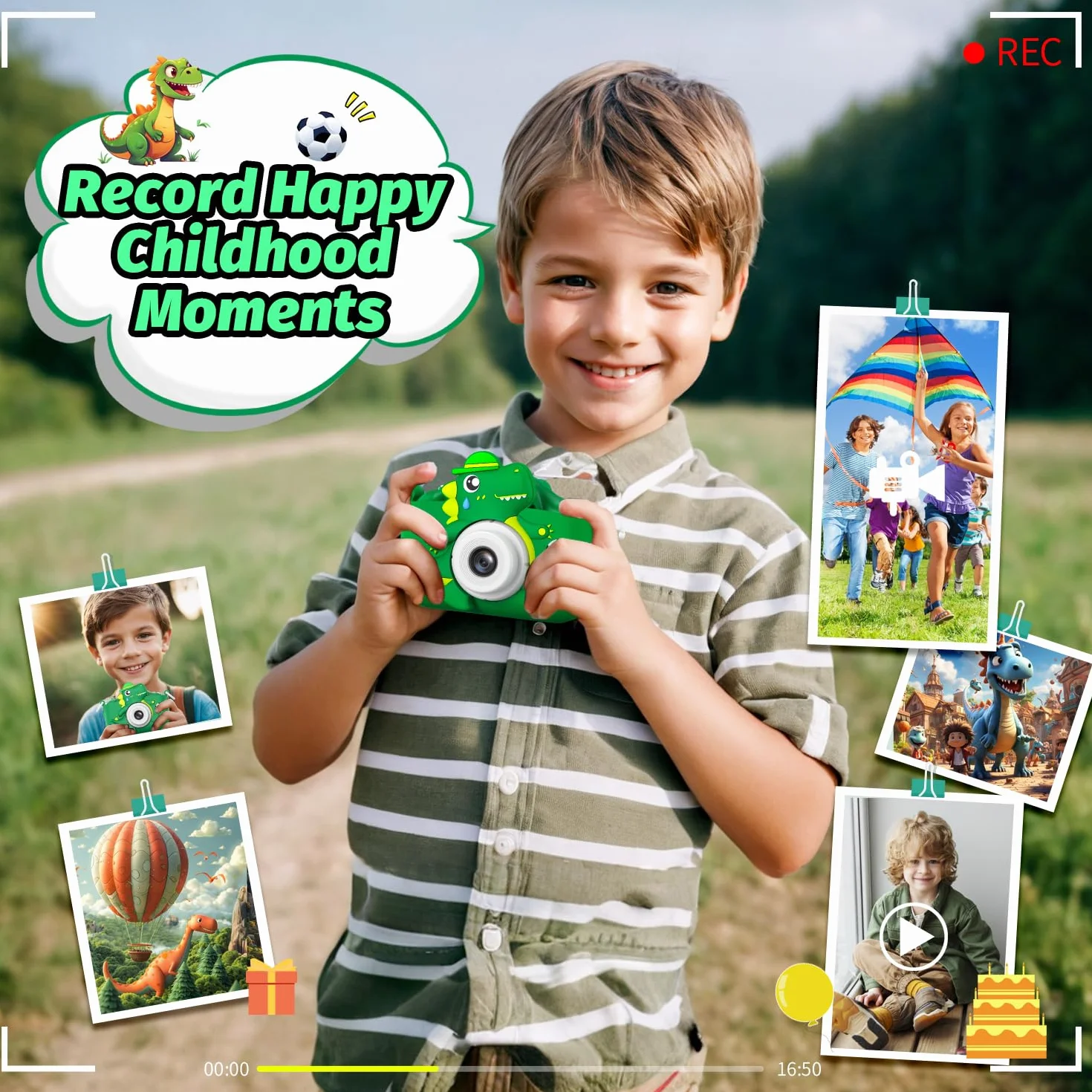 Cimizi Appareil Photo Enfant 2.0 Pouces Numérique HD 1080p avec 32GB Carte