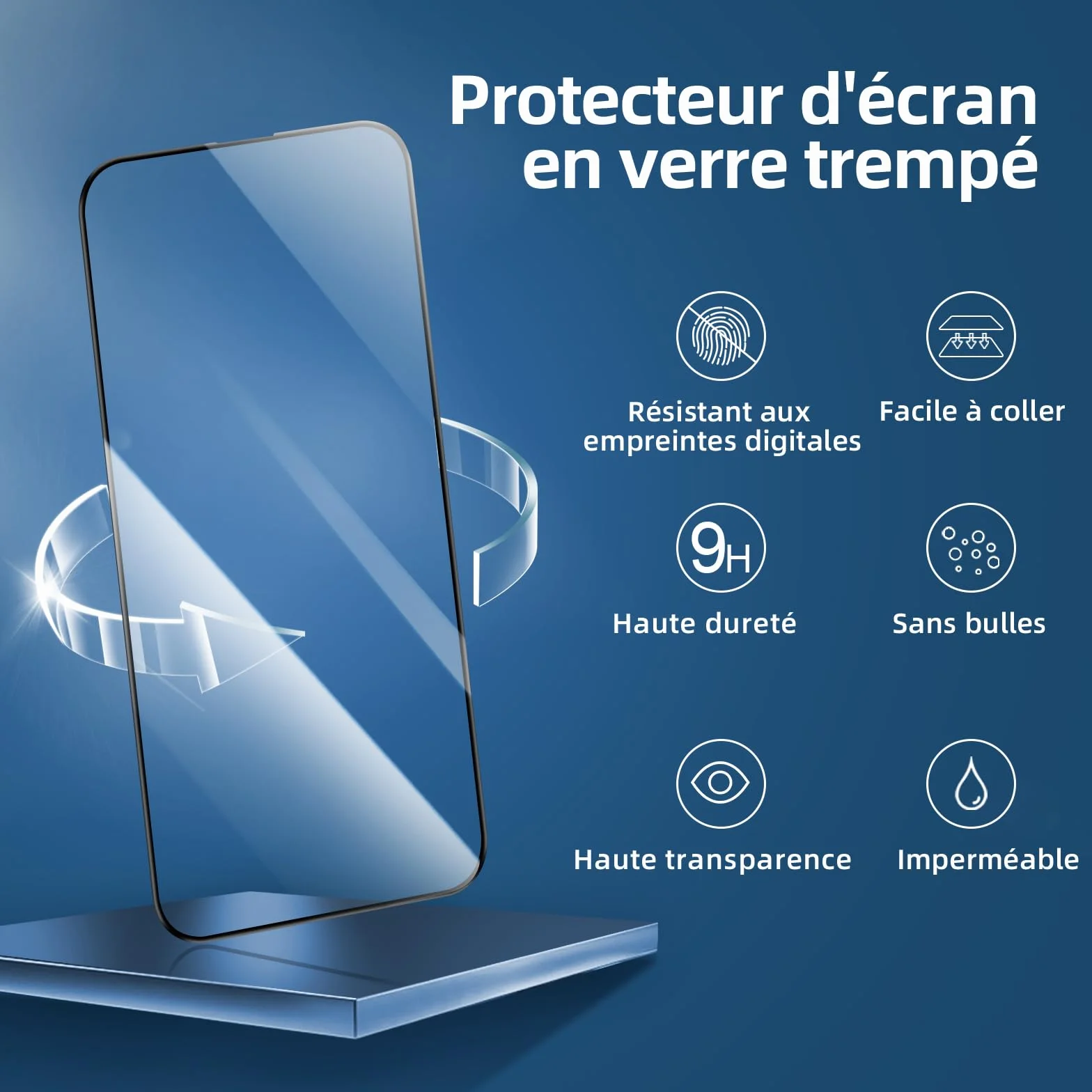 NEW'C Lot de 3 Verre Trempé pour iPhone 17 Pro 16 Pro (6,3 Pouces) Film Protection écran