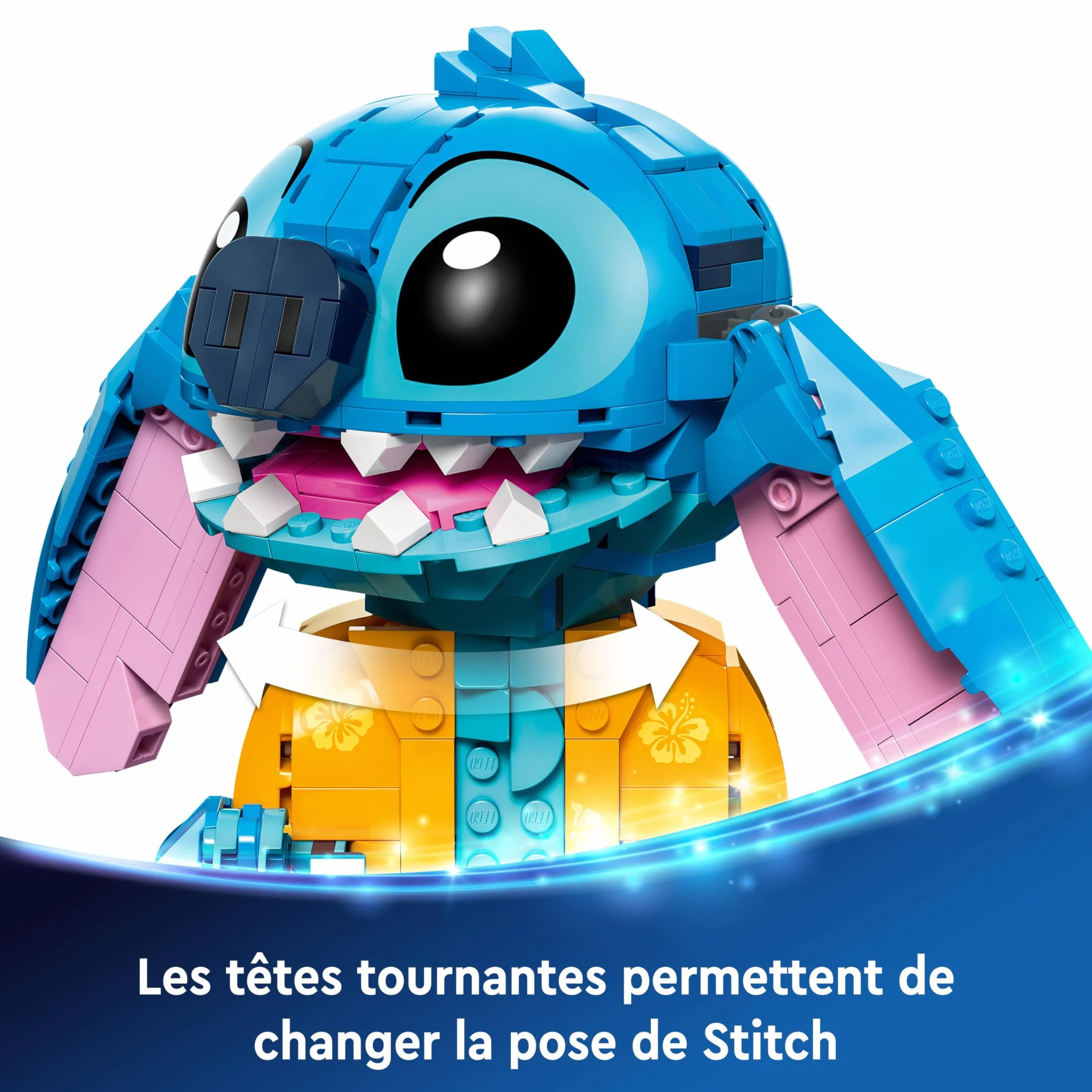 LEGO Disney Stitch 43249 Jouet de Construction Figurine à Exposer avec Cornet de Glace & Fleur pour Enfants dès 9 Ans