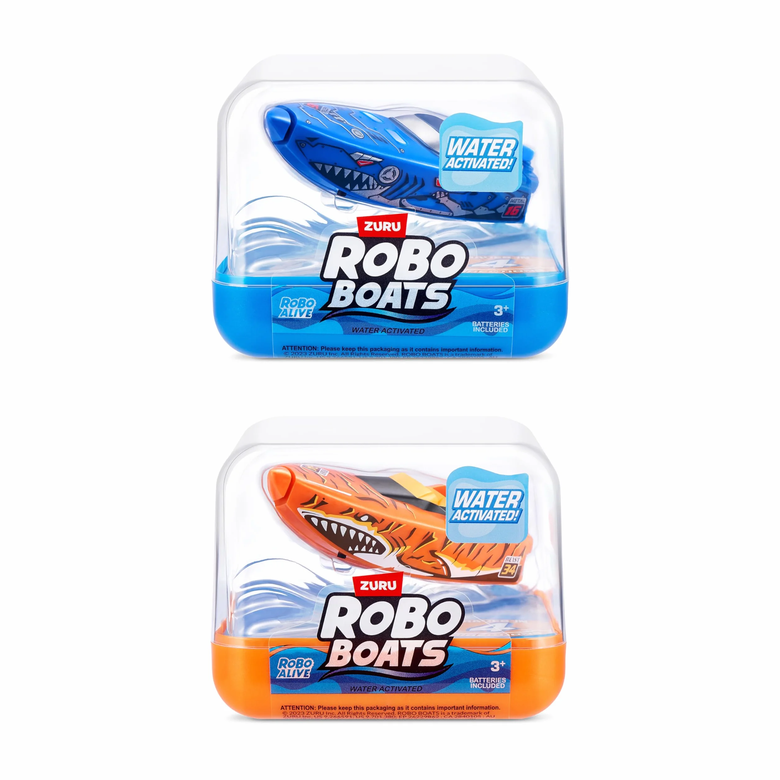 Robo Alive Robo Boats Requin Tigre & Requin Robot Paquet de 2