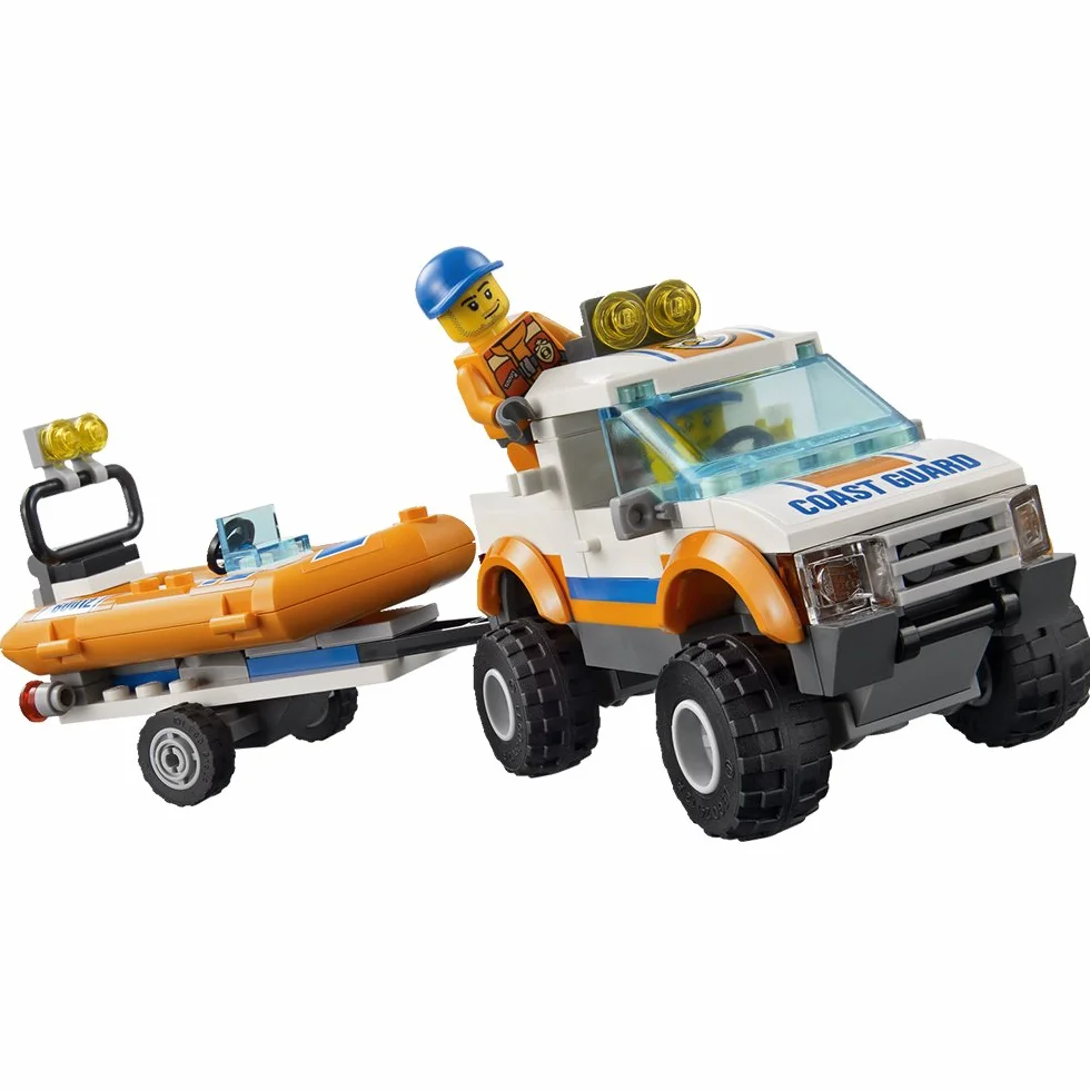 LEGO City 60012 Jeu de Construction Transporteur du Bateau du Garde Côtes