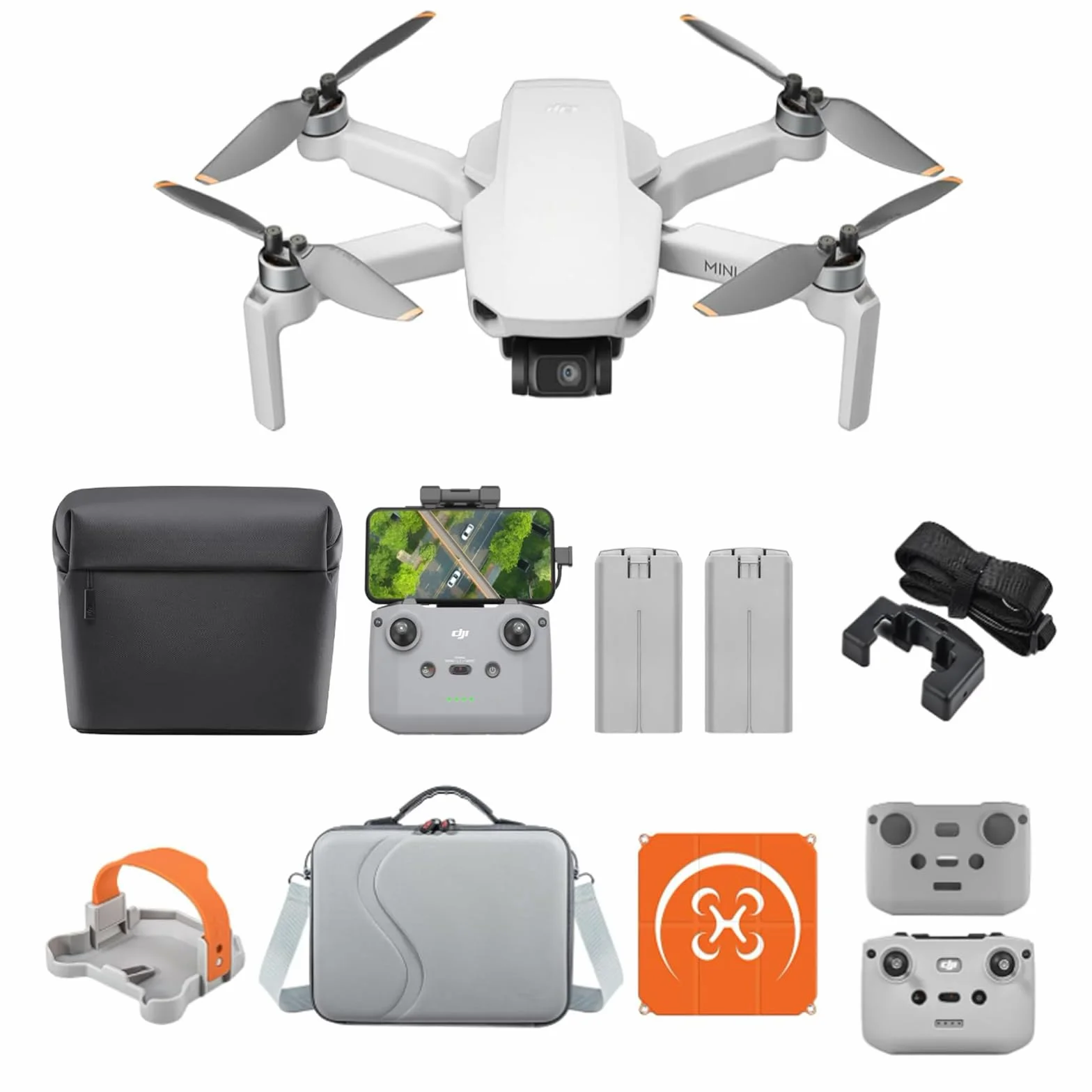 DJI Mini 4K Caméra Drones Combo Bundle, Drone Caméra 4K UHD pour Adultes, Stabilisation de la Nacelle à 3 Axes, Transmission Vidéo sur 10 km, Deux Batteries pour un Temps de Vol max. de 62 min