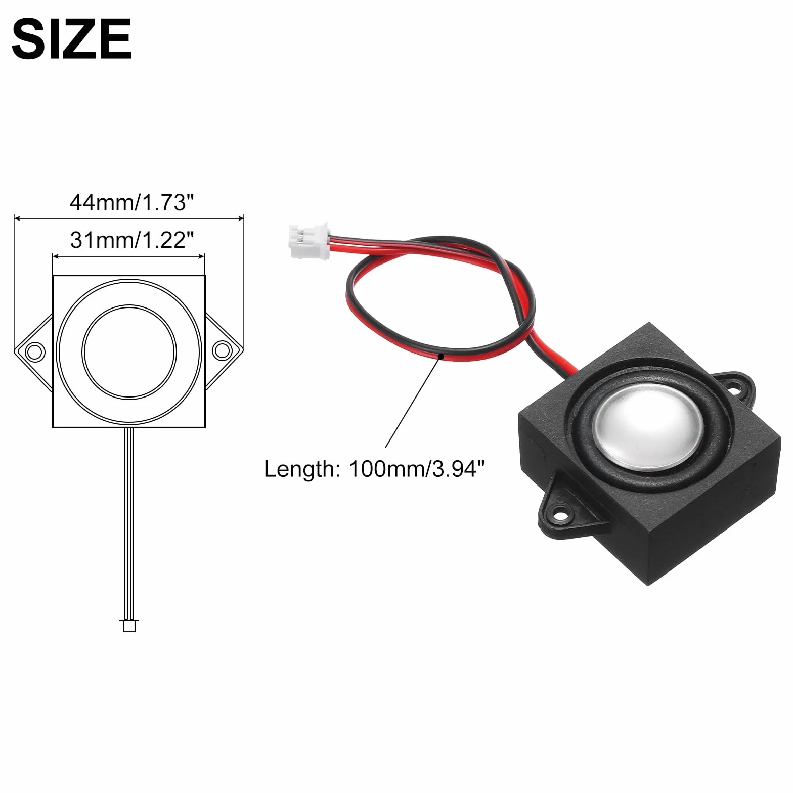 QUARKZMAN 2Pcs Haut-Parleurs 3W 4 Ohms Mini Haut-Parleur avec Jst-Ph2.0 Interface