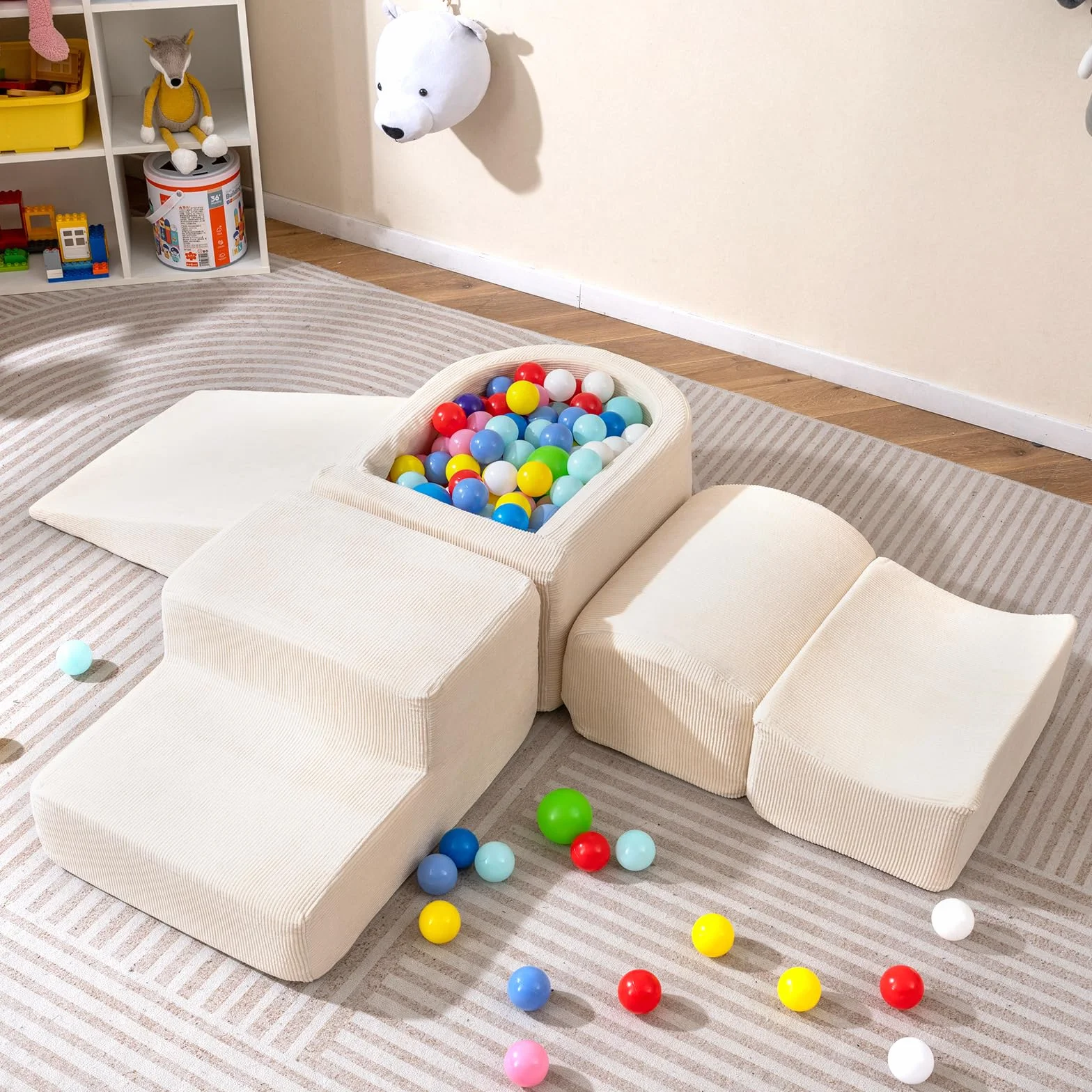 FANTASK Lot de 5 Blocs de Construction géants en Mousse XXL avec Piscine à balles