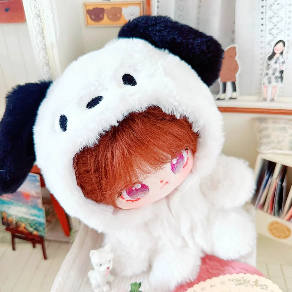 niannyyhouse Body blanc en peluche douce 20 cm pour poupée chiot