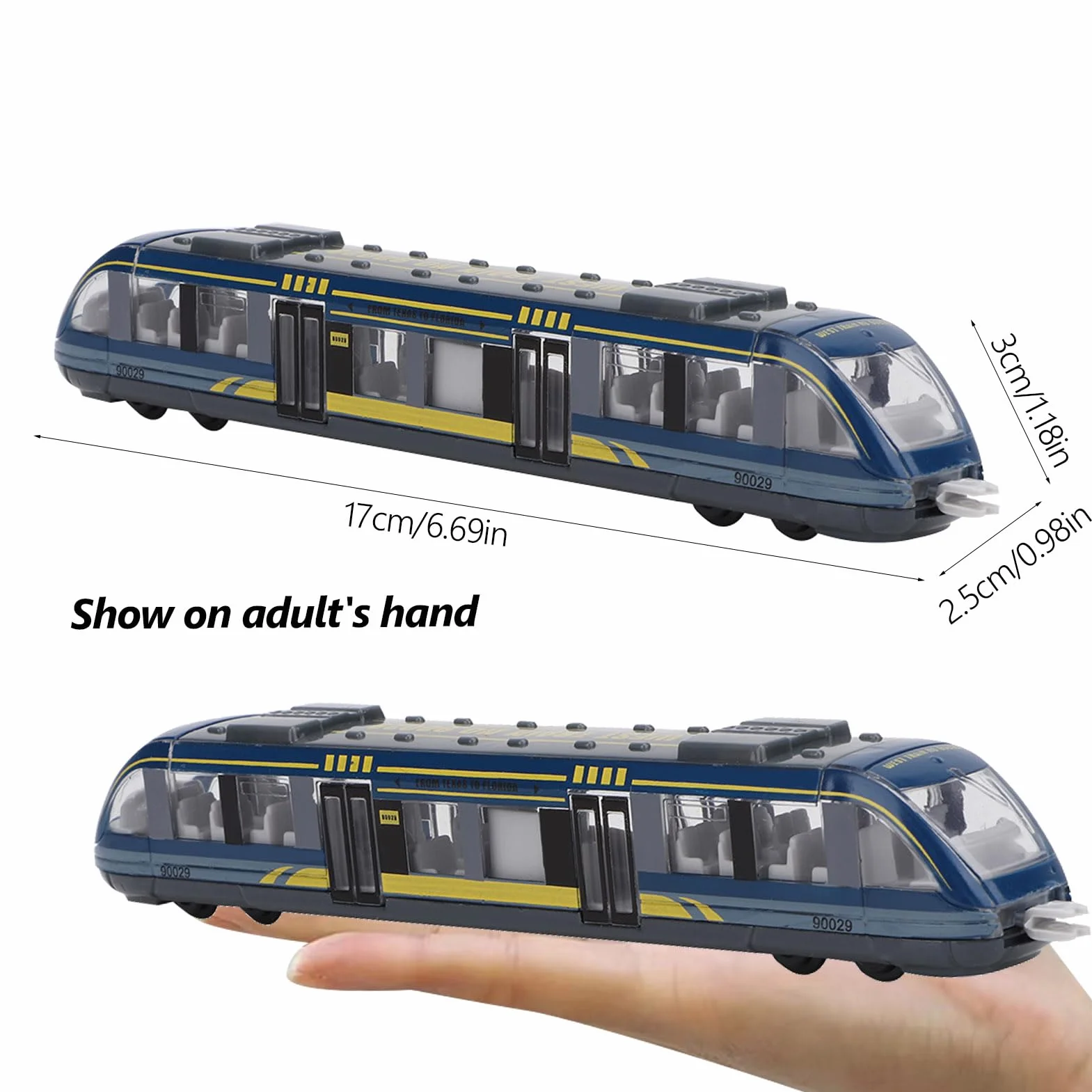 Ensemble de Train Modèle Jouet éducatif Enfants Simulation Alliage Bus Bleu