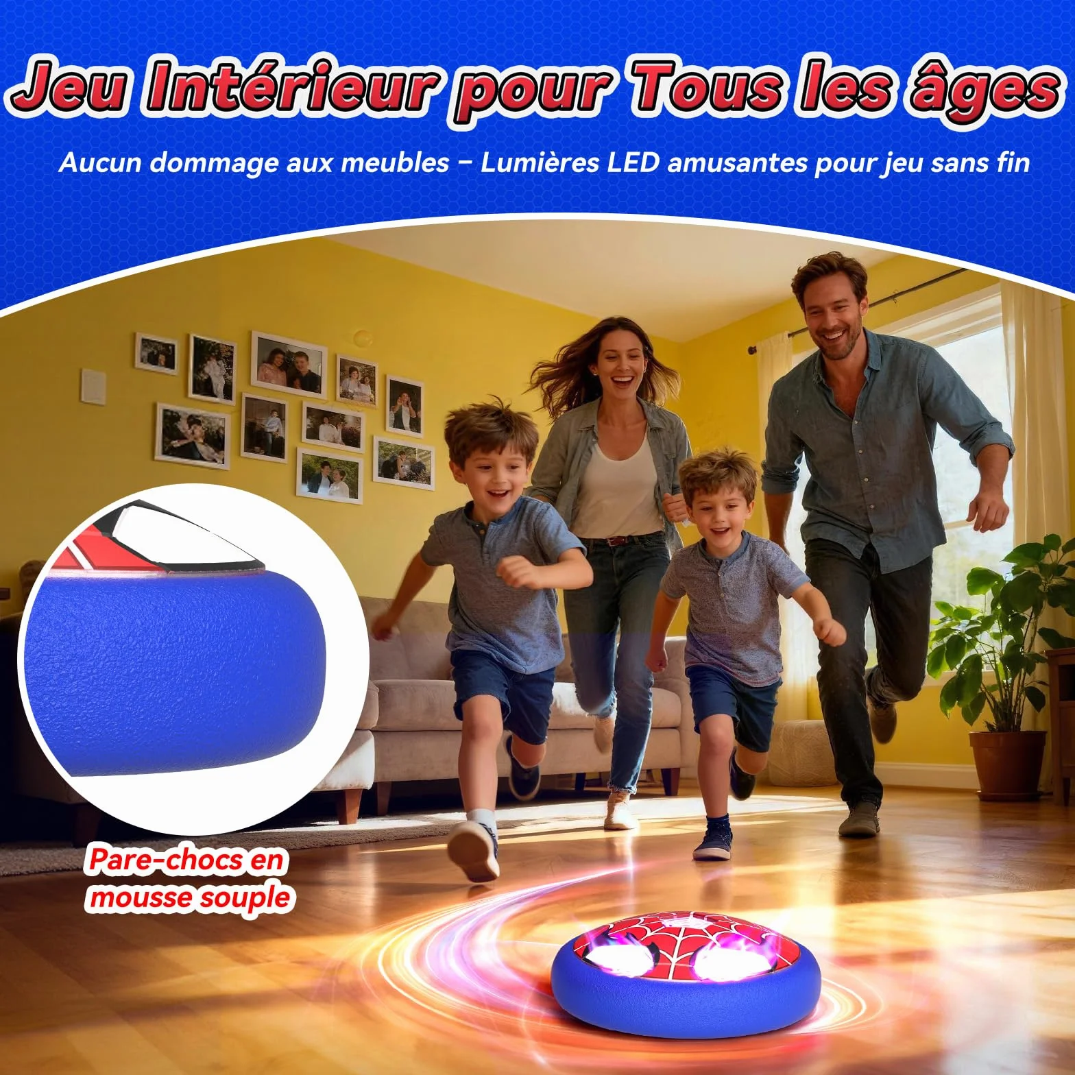 Ballon de Foot Lumineux avec Yeux Jouet Garcon 3-12 Ans Cadeau Jeux Exterieur Interieur