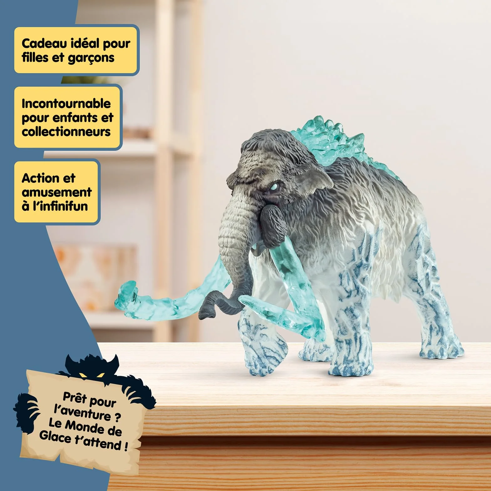 Schleich ELDRADOR Creatures Mammouth de Glace 70829 Figurine Monstre avec défenses Mobiles 9 x 16 x 11 cm