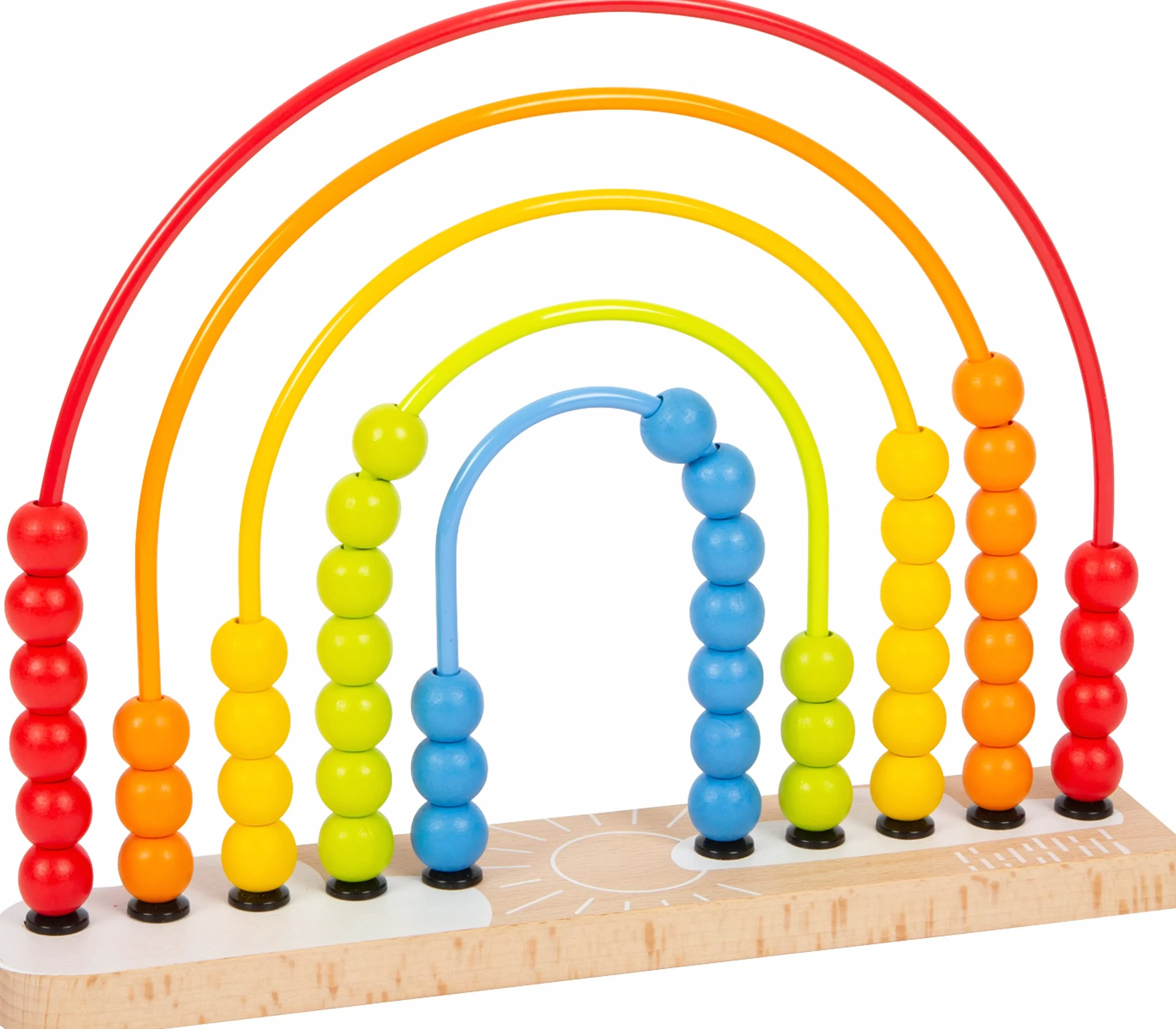 Small Foot Cercle de motricité Arc-en-Ciel 50 Perles en Bois colorées 12 Mois+