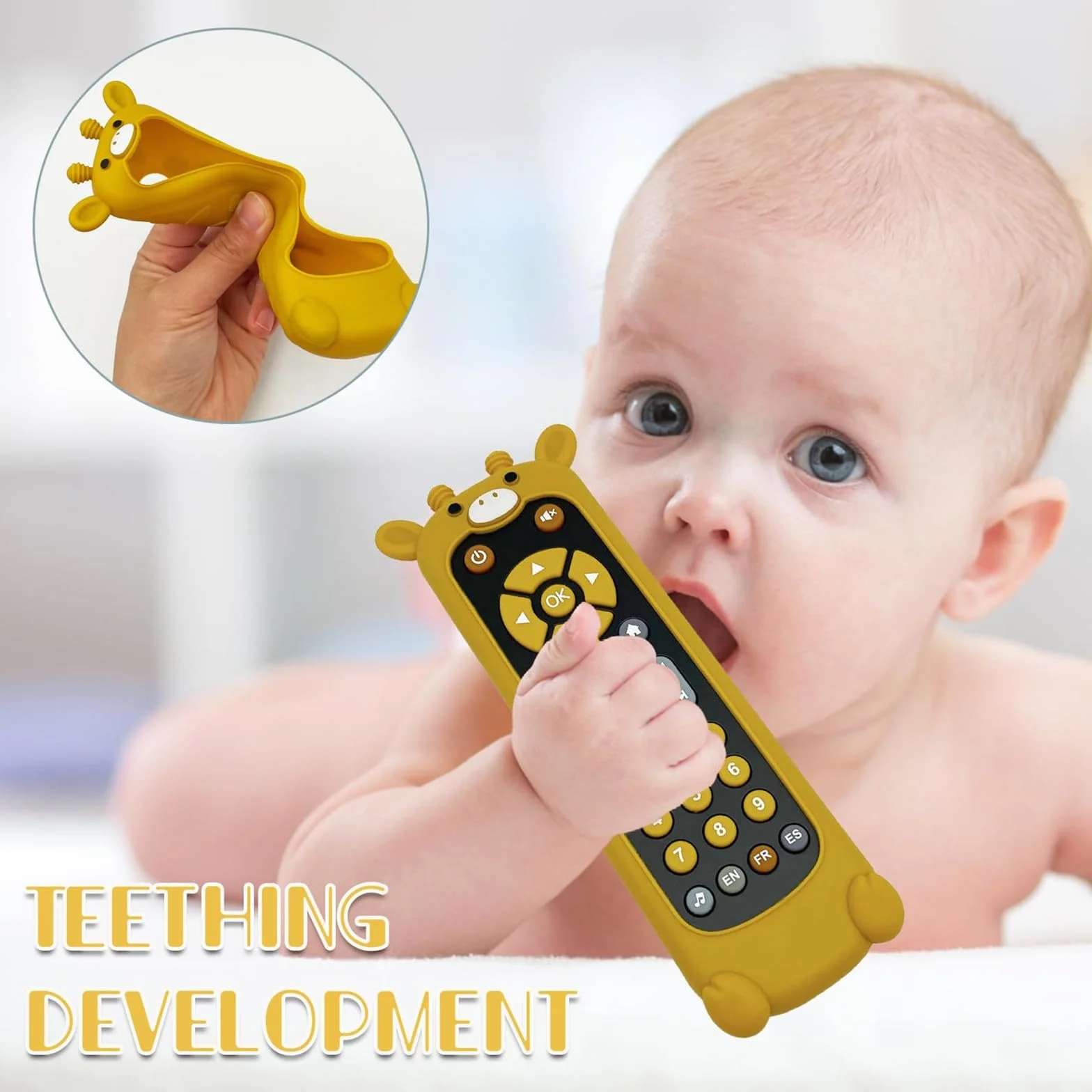 Jouet Télécommande TV Enfant 1 an, 3 Langues Jeux Éducatif Cadeau Fille, Jouets Musicaux Apprentissage Précoce Einstein Girafe Noire