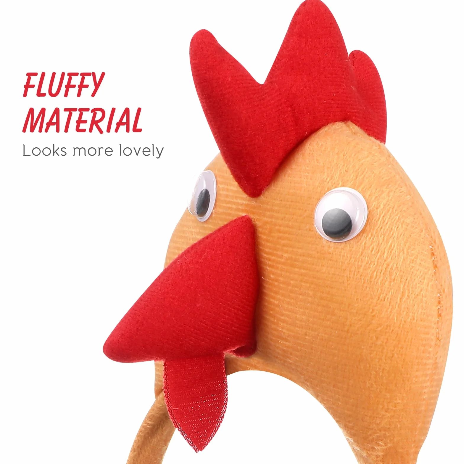 VICASKY 4PCS Bandeau de tête de poule Pâques serre-tête en forme d'animal peluche costume déguisement accessoires