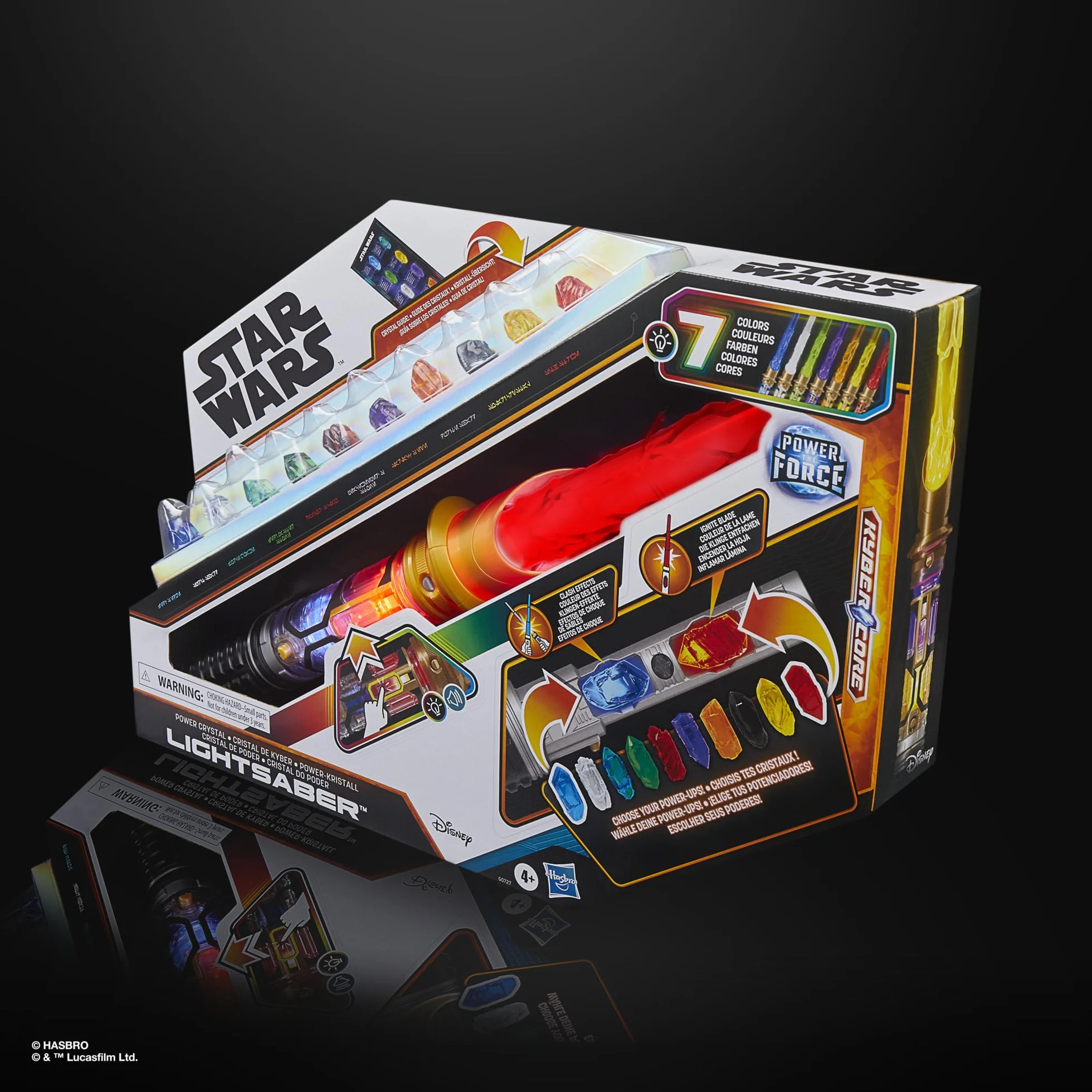 Sabre Laser Star Wars Cristal Kyber 7 Couleurs 10 Cristaux 50 Combinaisons Sons Lumières Jouet Enfant 4 Ans