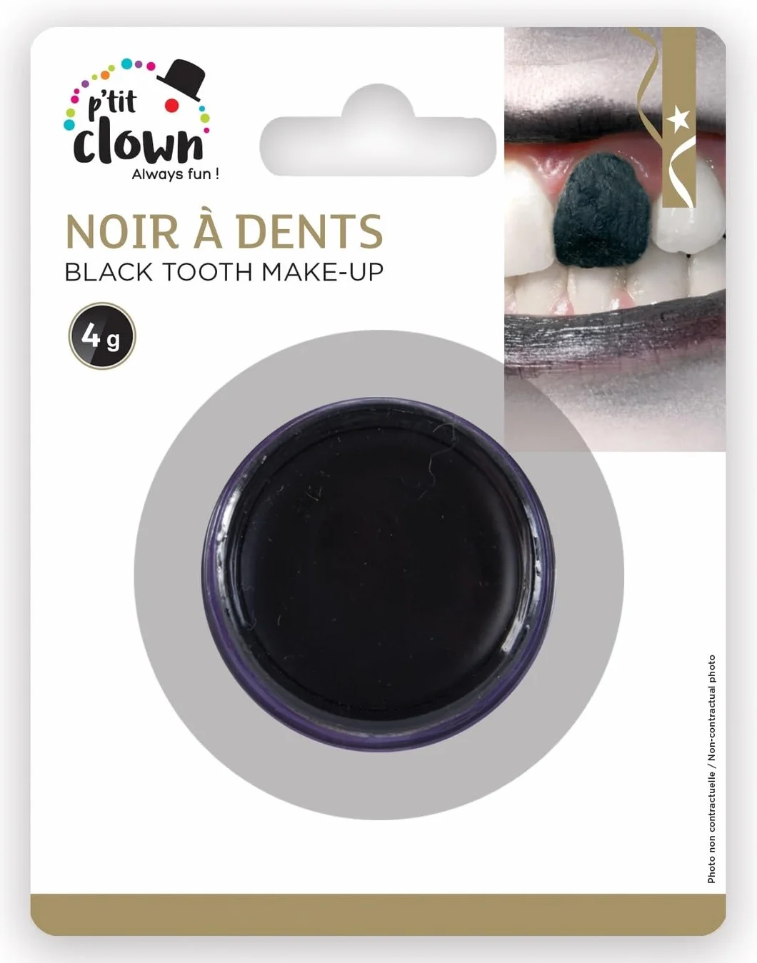 P'TIT Clown Maquillage de Déguisement Noir à Dents 4g Carnaval Halloween Cosplay