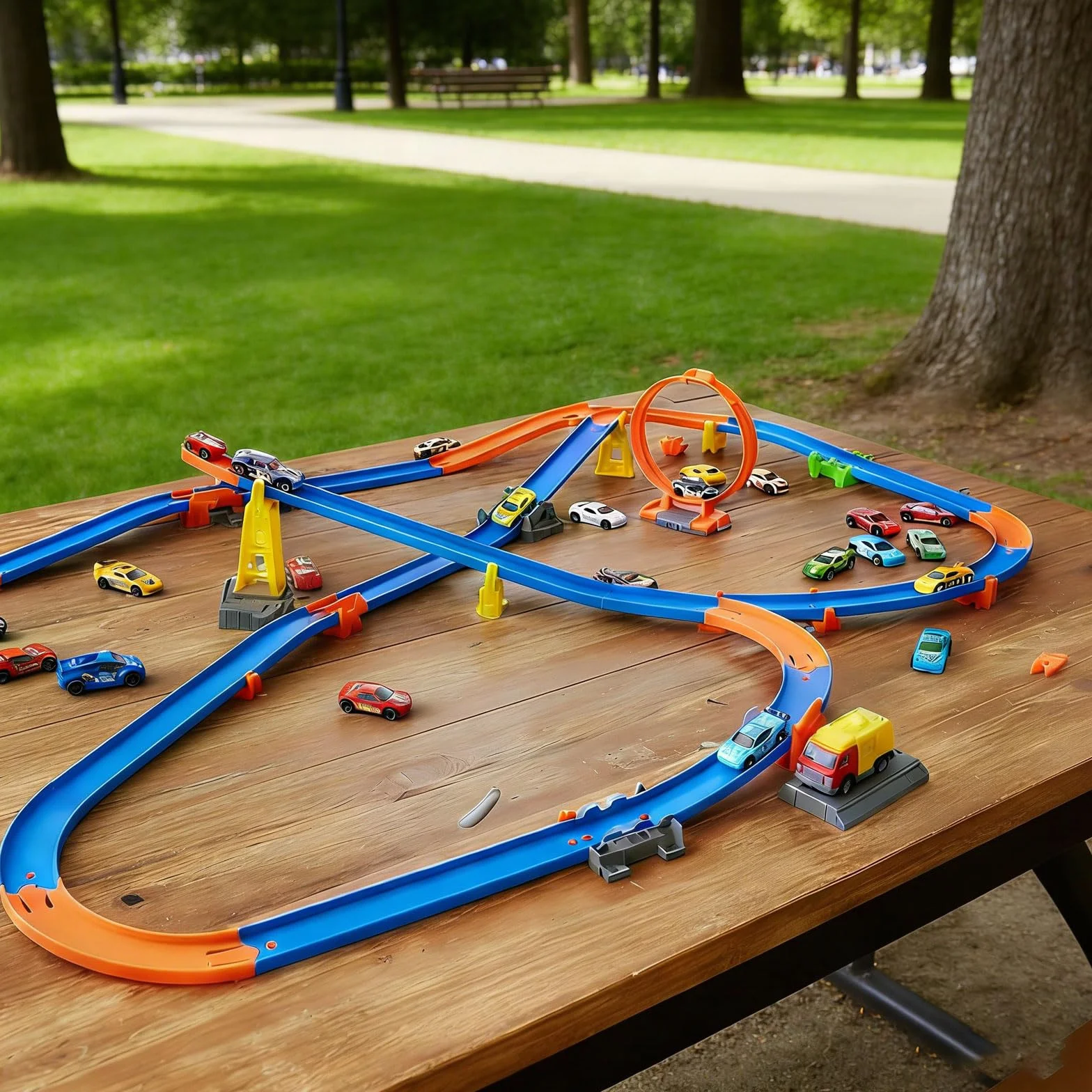 Hot Wheels Pièces de Piste Courbes 90 Degrés Kit Construction Rails Orange