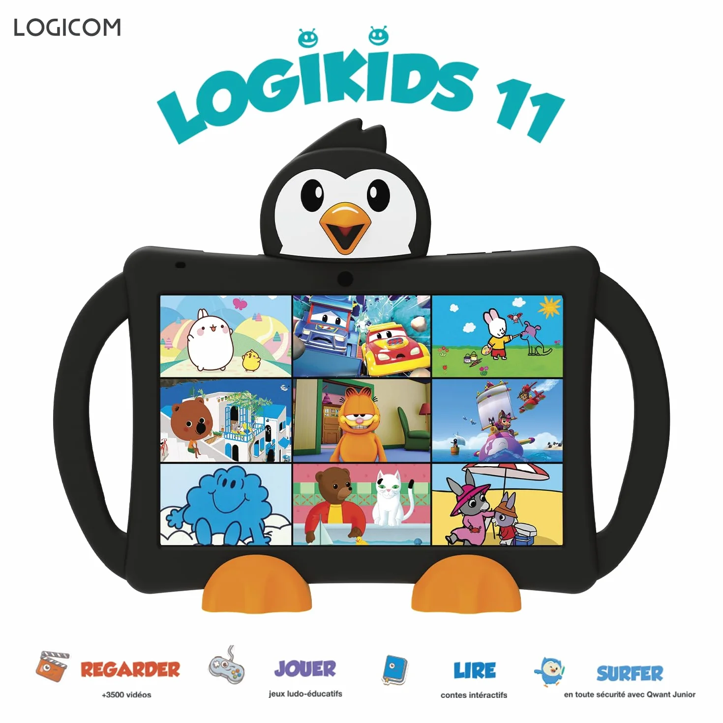 Logikids 11 - Tablette Enfant - 10.1 inch - 2GB - 32GB+128GB - Parent Control - Batterie 5000 mAh - Android 14 - Noir