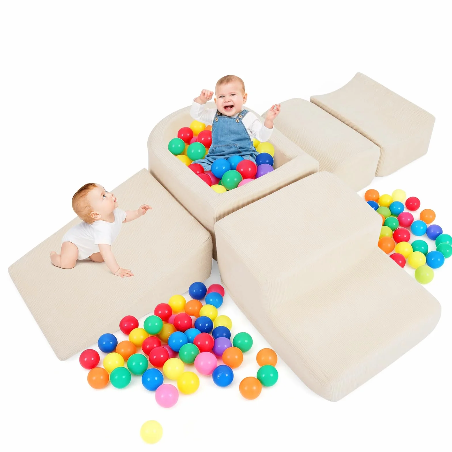 FANTASK Lot de 5 Blocs de Construction géants en Mousse XXL avec Piscine à balles