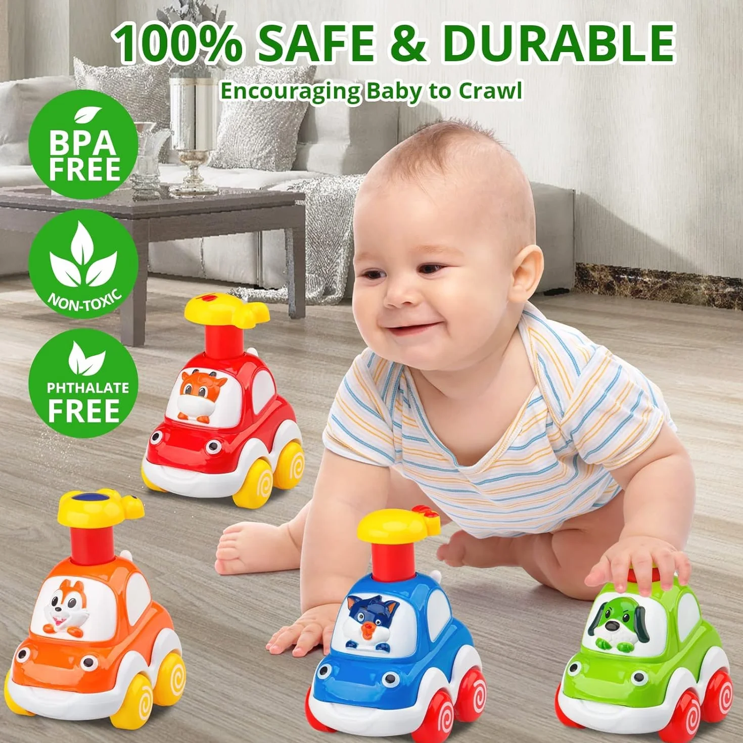 Jouets Voitures Animales Inertie pour Tout-Petits 1-2 Ans Cadeaux Anniversaire