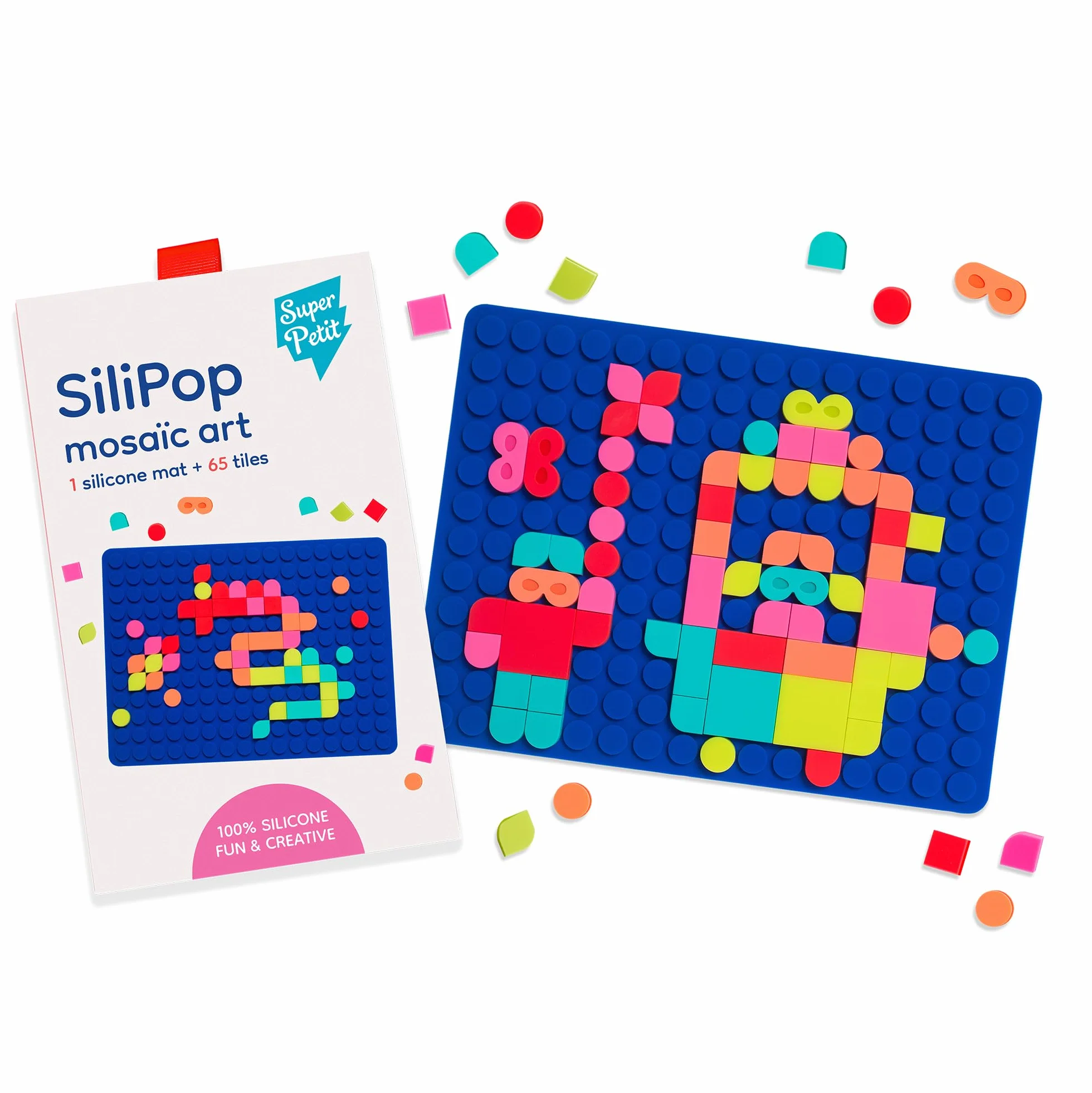 SILIPOP Mosaïques À Clipser - Mosaic Art - Créations Colorées - Bleu - À Partir de 3 Ans