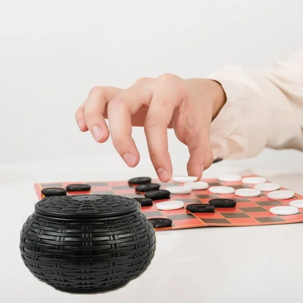 Round Woven Go Game Stones Bowl Go Chess Storage Container Go Game Game Cans Bowls for Strategy Strategy Board Game Chess Games