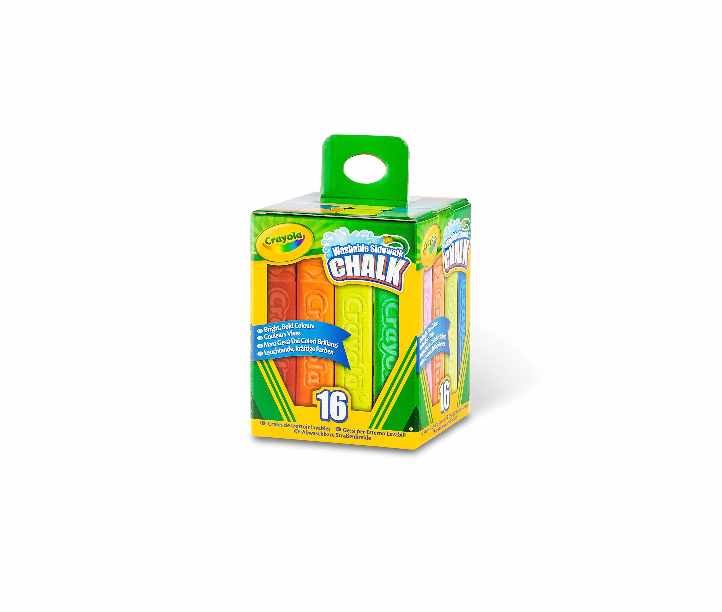 CRAYOLA Craies de trottoir lavables Set de 16 pièces couleurs assorties