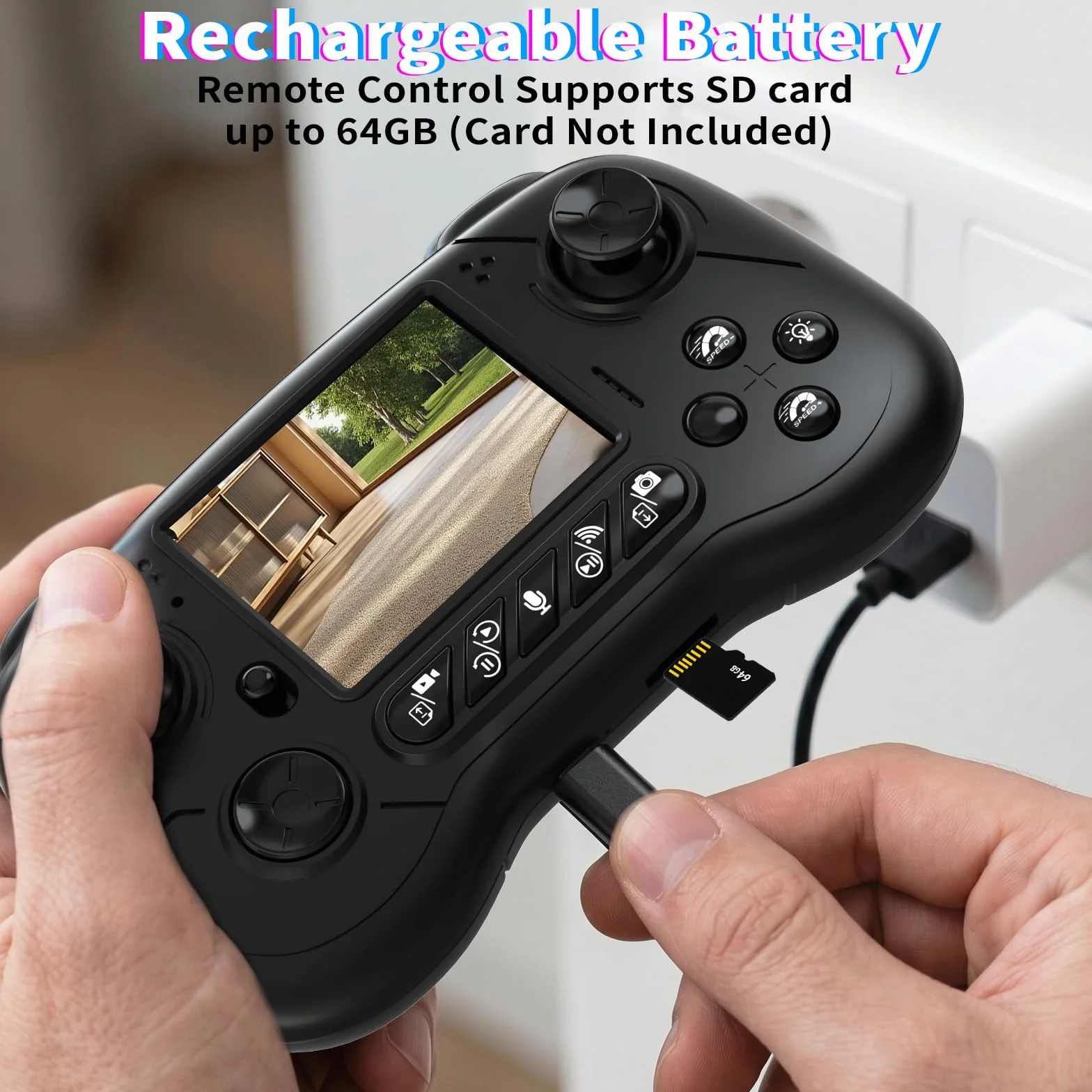 Voiture Télécommandée Avec Caméra, 2.4GHz Écran LCD 2.8" et Caméra Orientable à 60°, Vidéo en Direct, Double Commande APP/Radio, Rechargeable Voiture Télécommandée Cadeau pour Enfants et Adultes