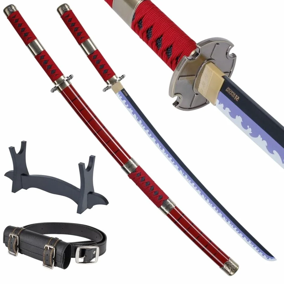 Katana en Bois 105 cm - Épée Bambou Sabre Japonais Décoratif - Anime Samurai Cosplay Décoration