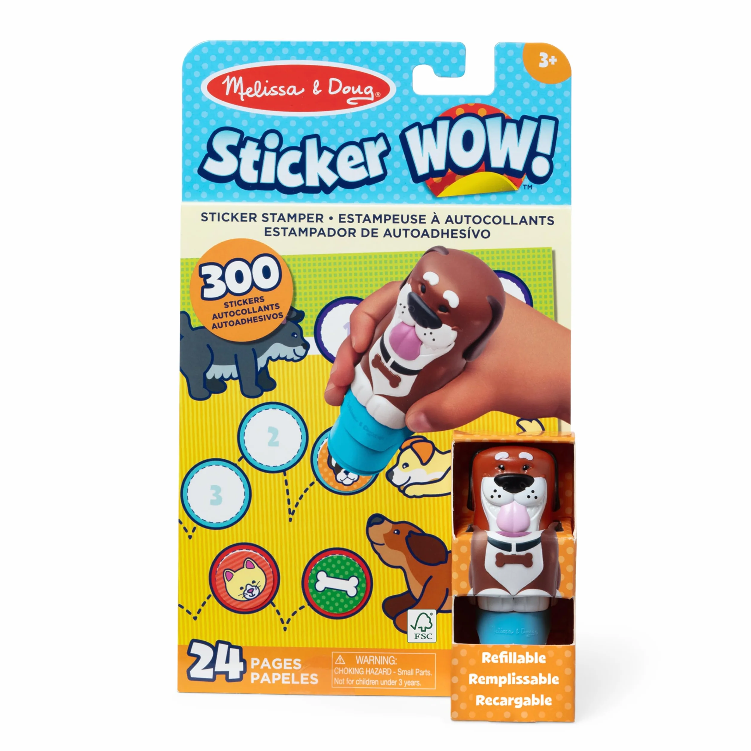 Melissa & Doug Sticker Wow Tamponneuse Chien Bloc D’Activités 300 Autocollants Livre Stickers Enfant 3 Ans+