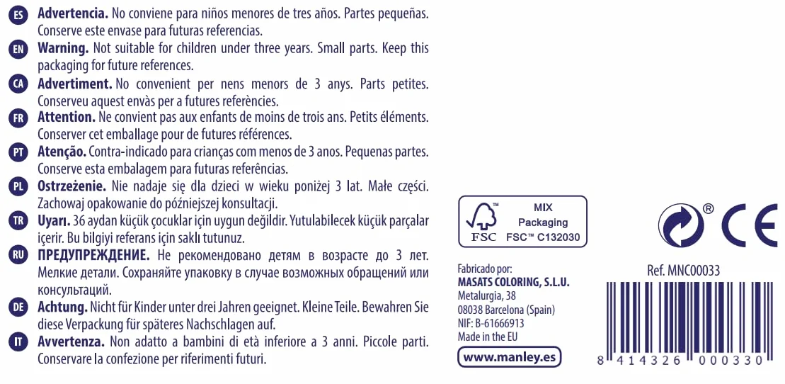 Manley Craies à la Cire 10 Unités Professionnelles Couleurs Assorties