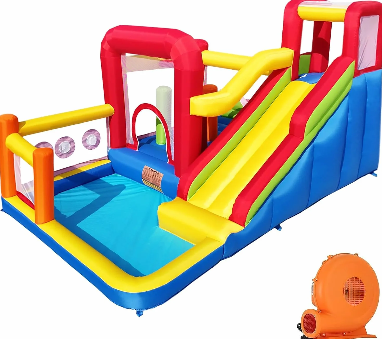 Ballsea Château Gonflable pour Enfants avec Souffleur - Multifonctionnel, Filet de Sécurité, Intérieur/Extérieur
