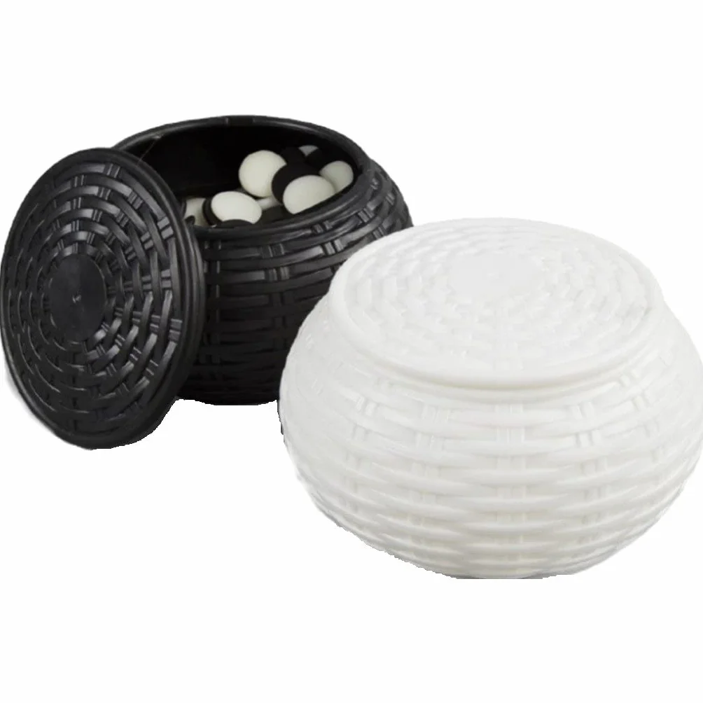 Round Woven Go Game Stones Bowl Go Chess Storage Container Go Game Game Cans Bowls for Strategy Strategy Board Game Chess Games