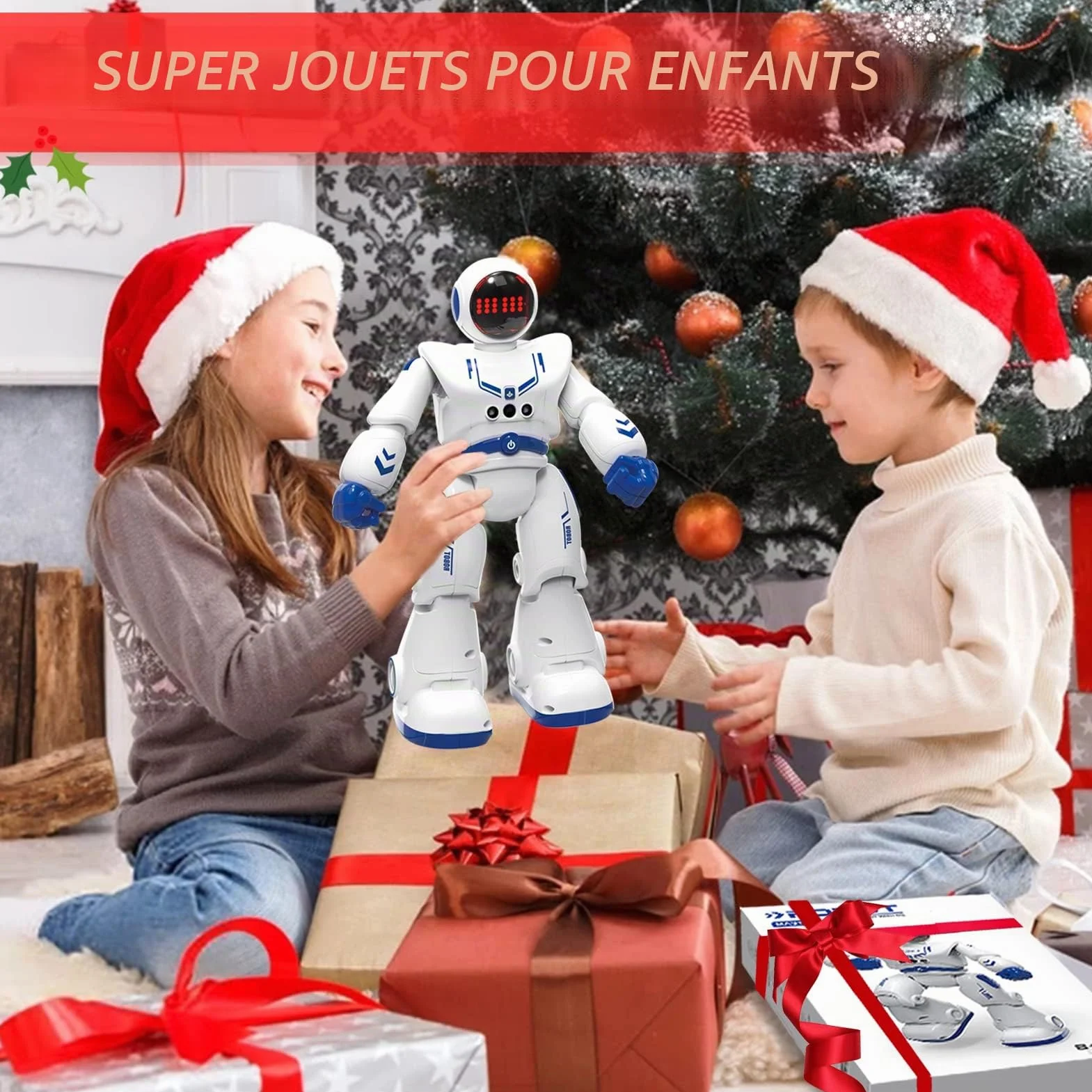 Robot Jouet Télécommandé Programmable avec RC Intelligent Geste Contrôle, Chant Danse Rechargeable Cadeau pour Garçon Filles 6-12 Ans